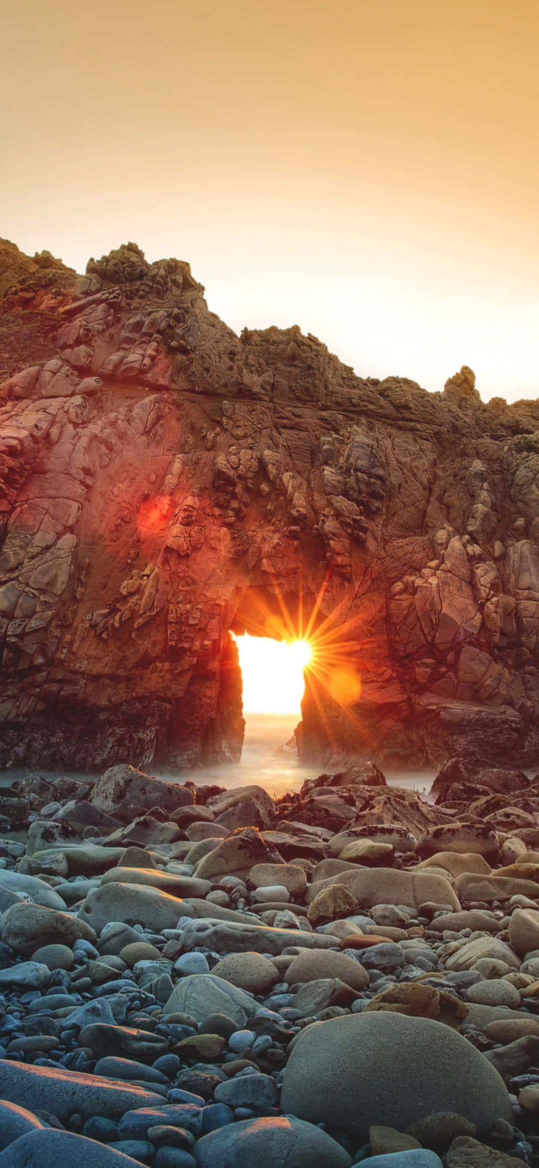 Galaxy S25, Sunset, rock arch, Full HD Phone Wallpaper
