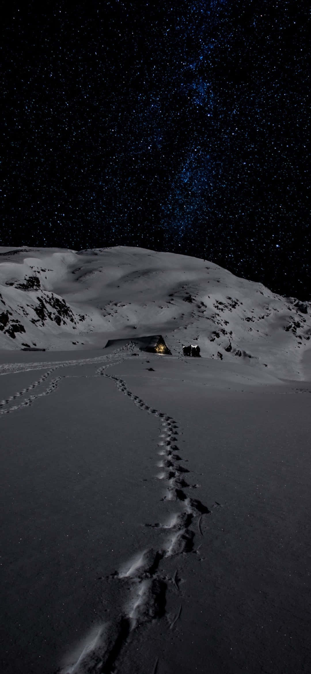 Galaxy S25, night photography, snow, Full HD Phone Wallpaper
