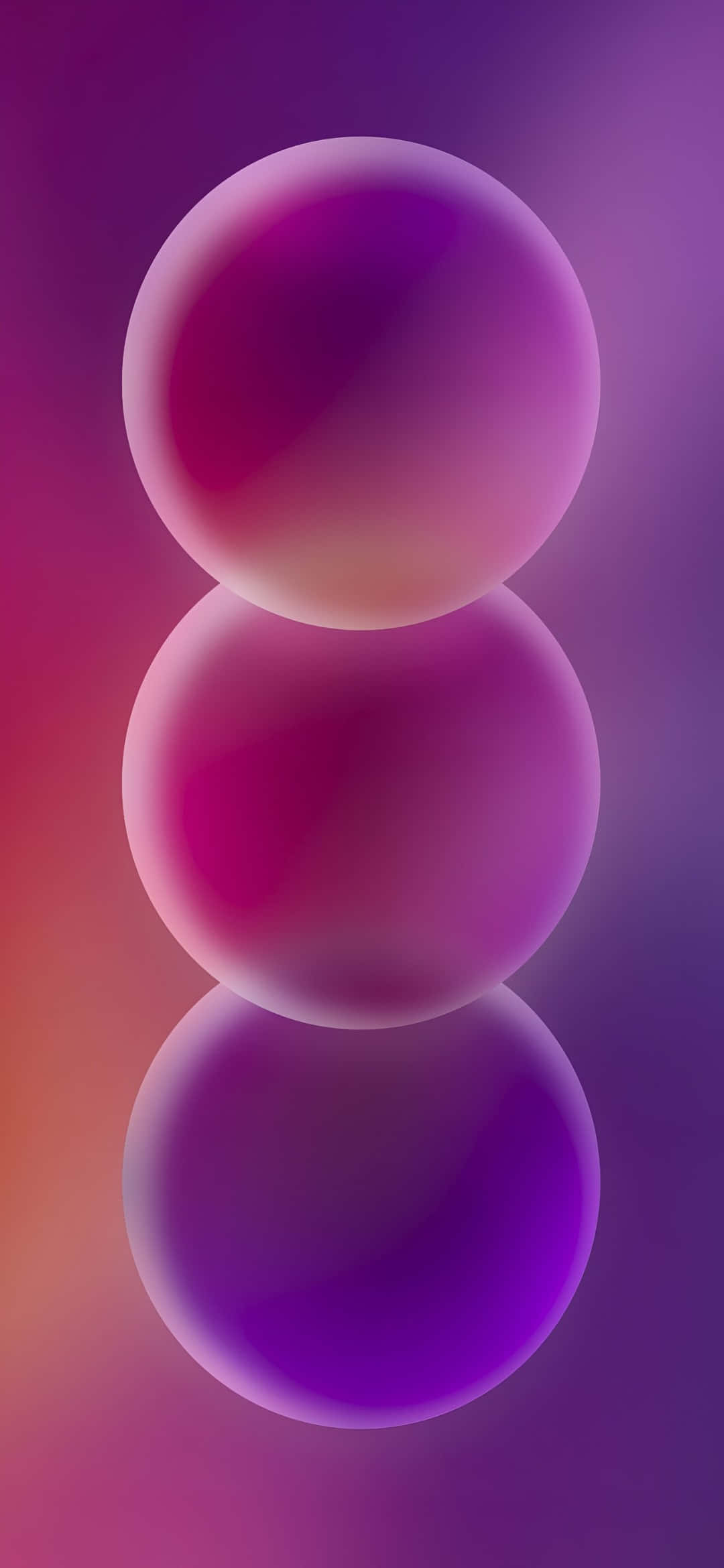 Galaxy S25, glowing translucent spheres, gradient purple and pink background, Full HD Phone Wallpaper