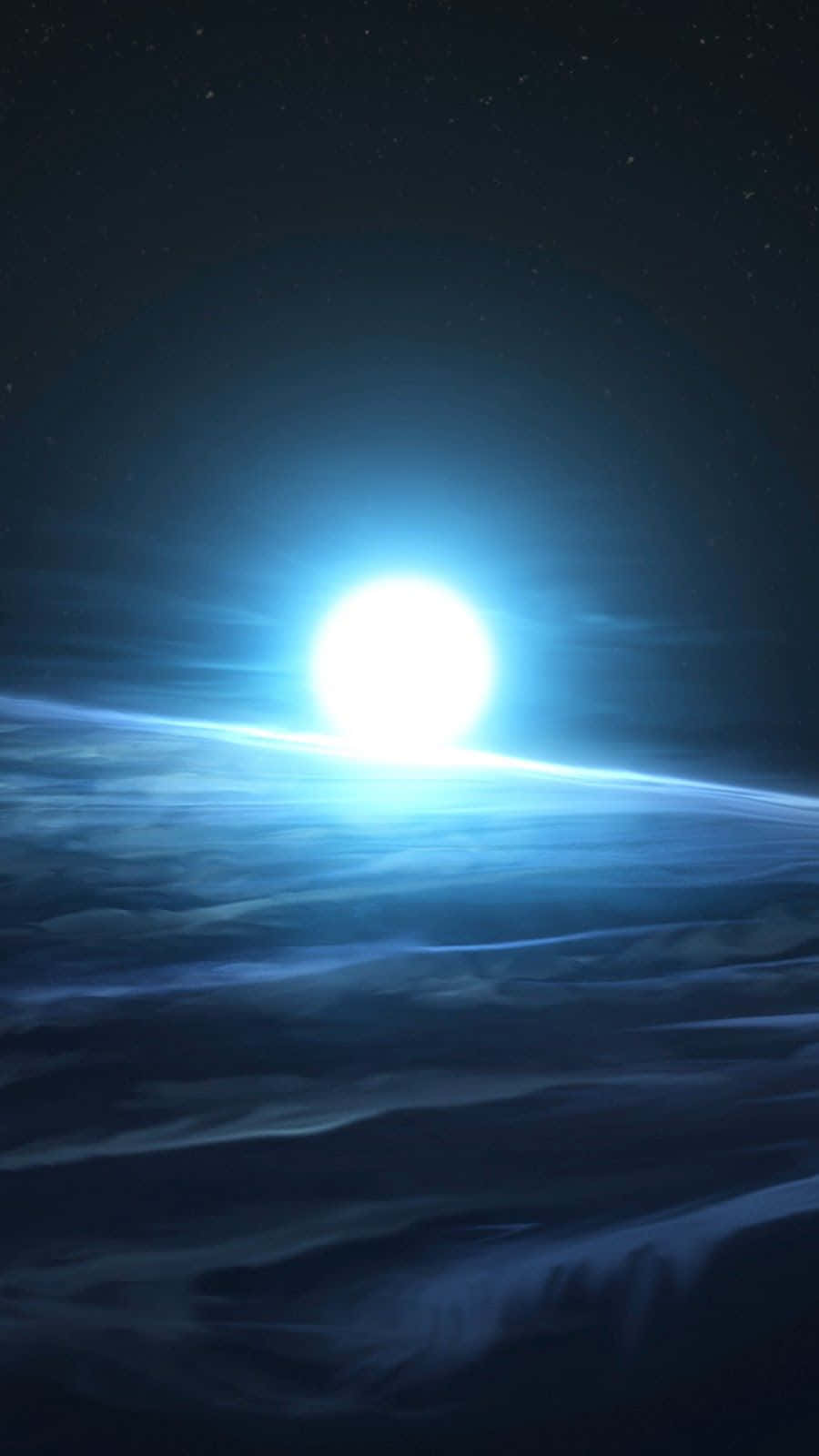 Galaxy S5, Moon Wave Painting, bright blue sun, HD Phone Wallpaper