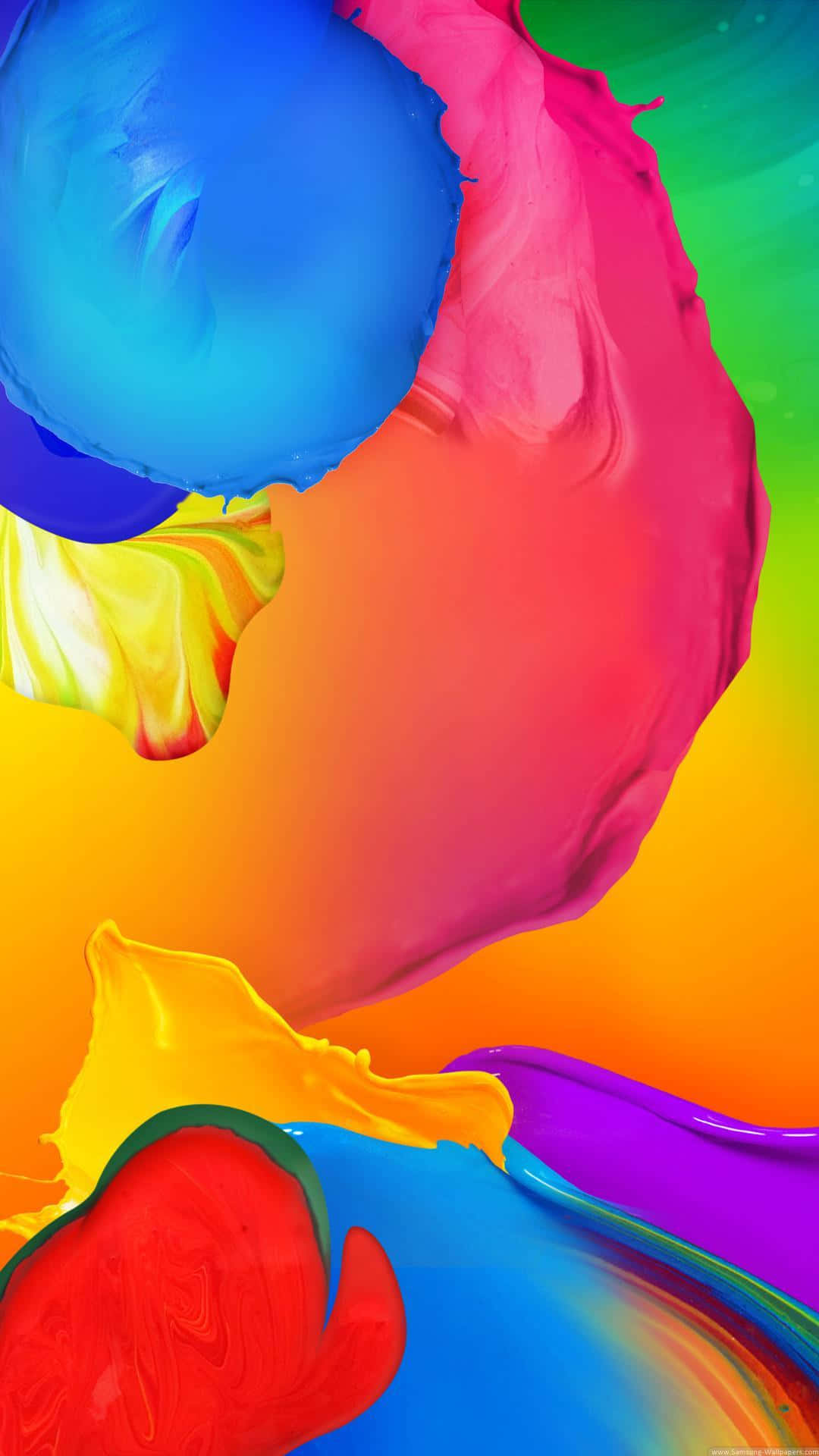 Galaxy S5, Abstract Paint Splatter, Vibrant swirling paint blobs, Full HD Phone Wallpaper