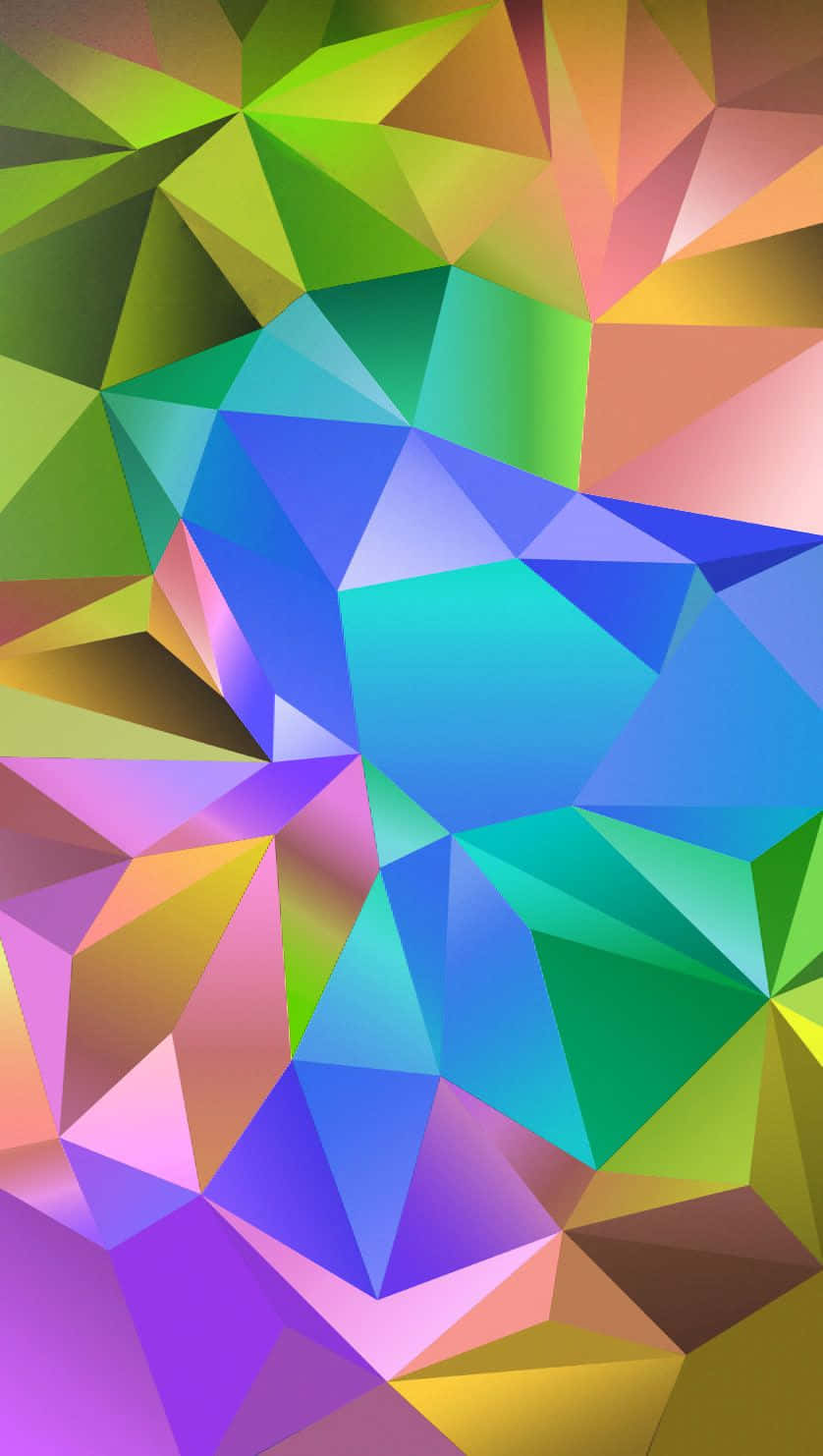 Galaxy S5, triangles, blue, HD Phone Wallpaper