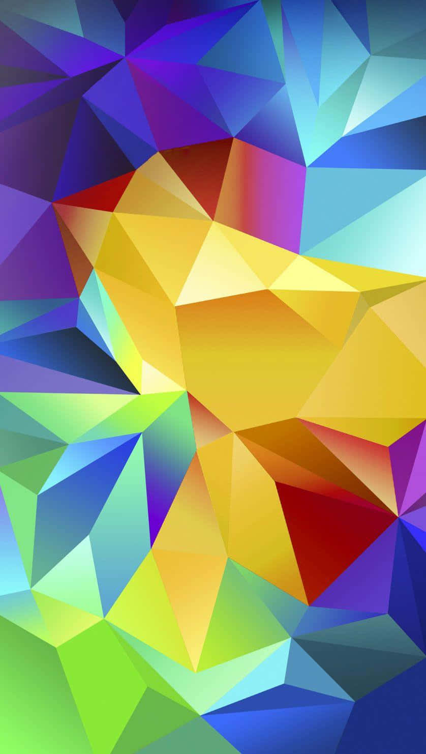 Galaxy S5, rainbow hues, glowing central starburst, HD Phone Wallpaper
