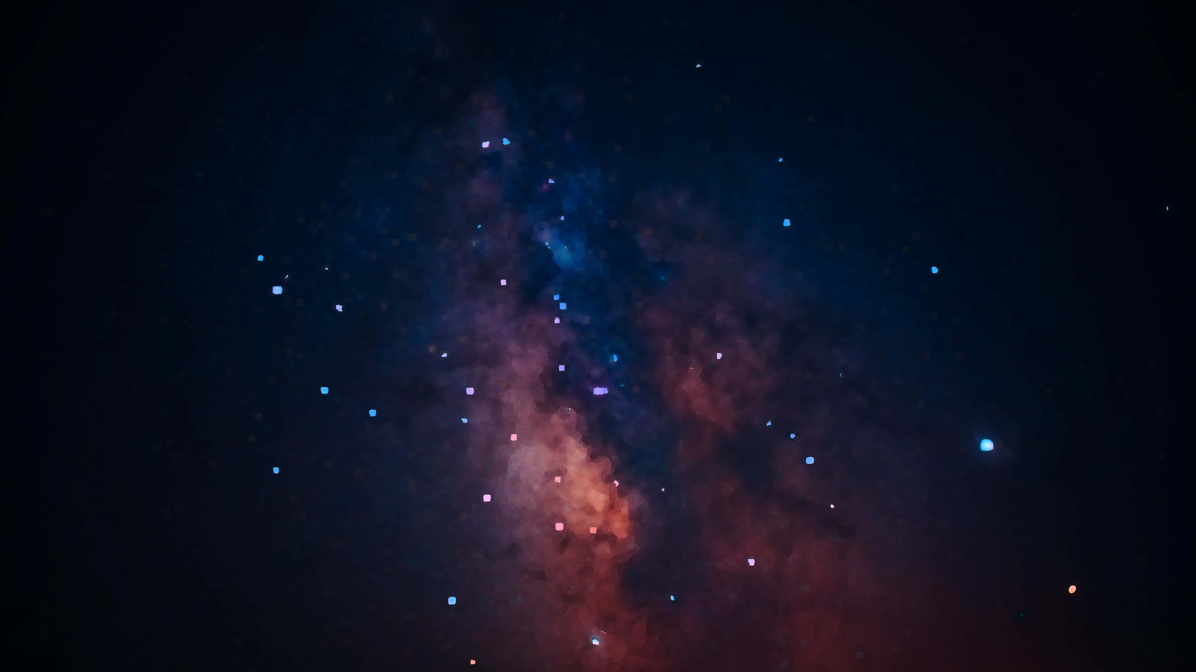 Galaxy, nebula, red and blue hues, 4K Desktop Wallpaper
