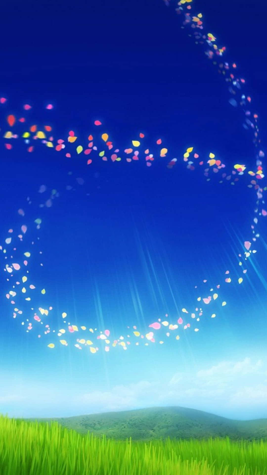Galaxy S5, rainbow petals, glowing spiral, Full HD Phone Wallpaper