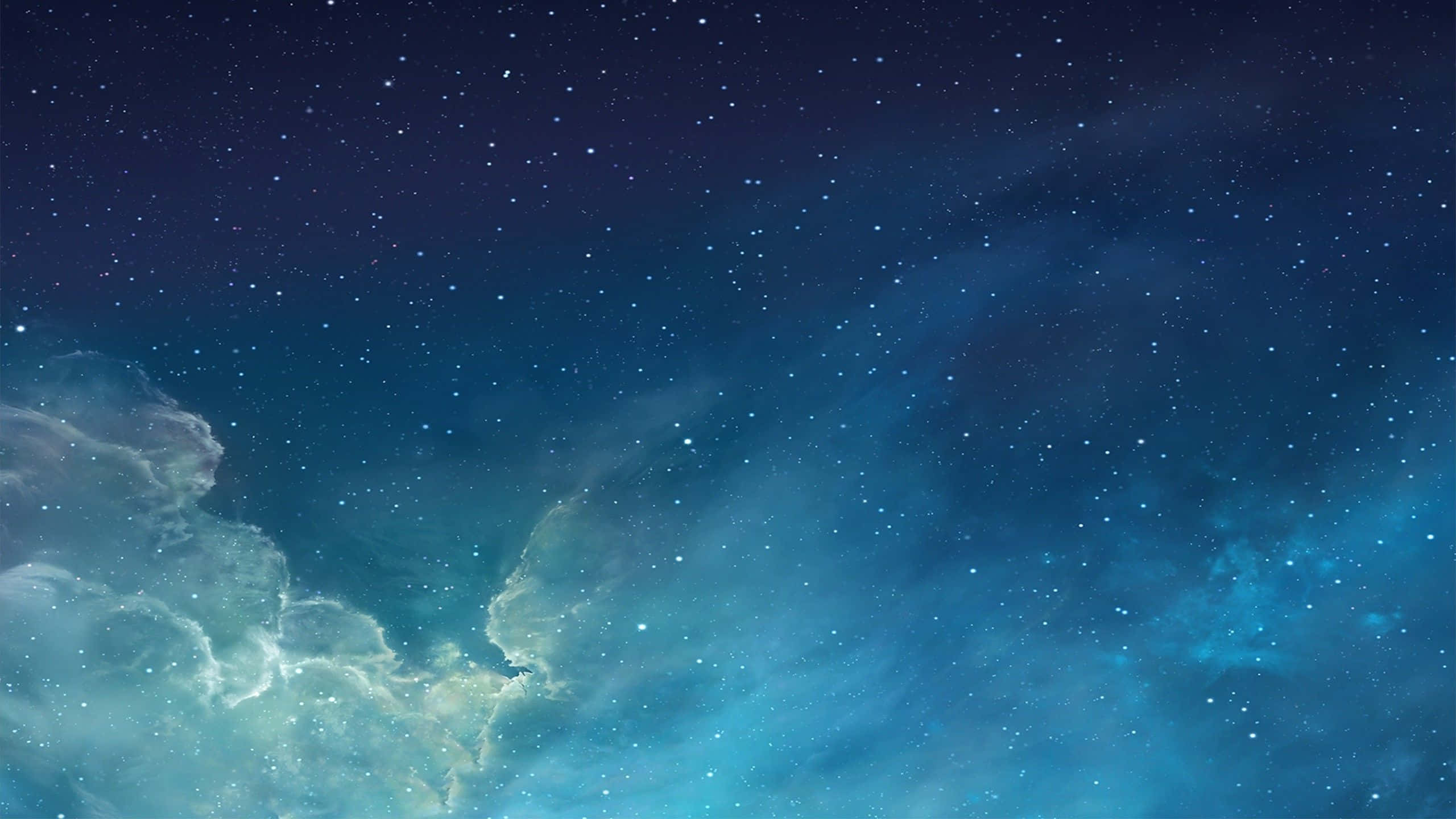 Galaxy Sky, glowing blue nebulae, twinkling stars, 2K Desktop Wallpaper