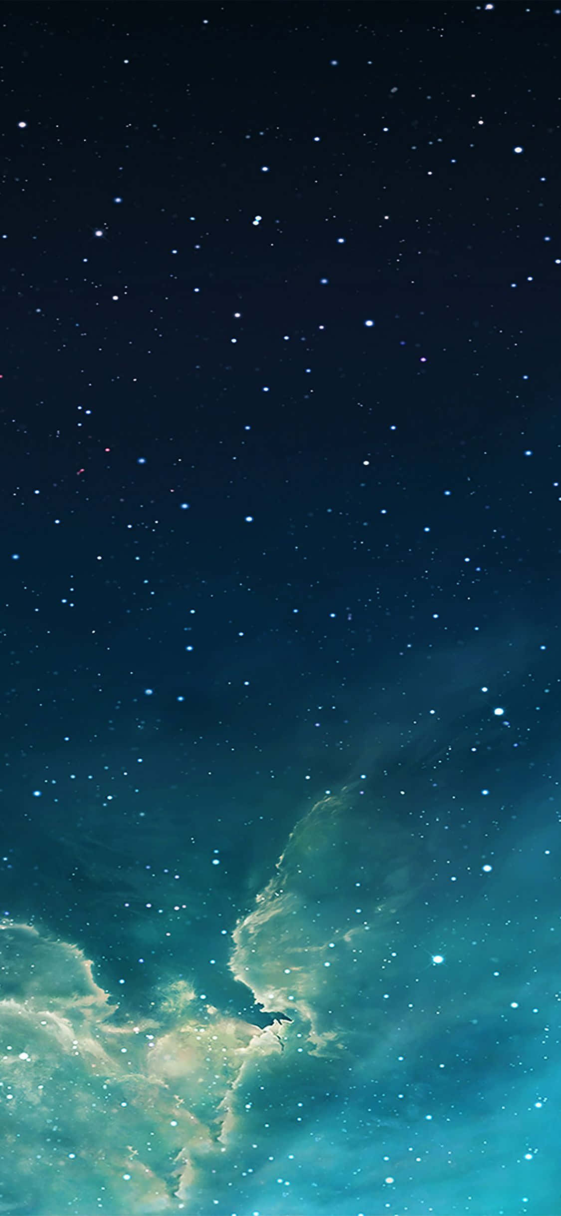 Galaxy Sky, starry night sky, teal and blue nebula clouds, Full HD Phone Wallpaper