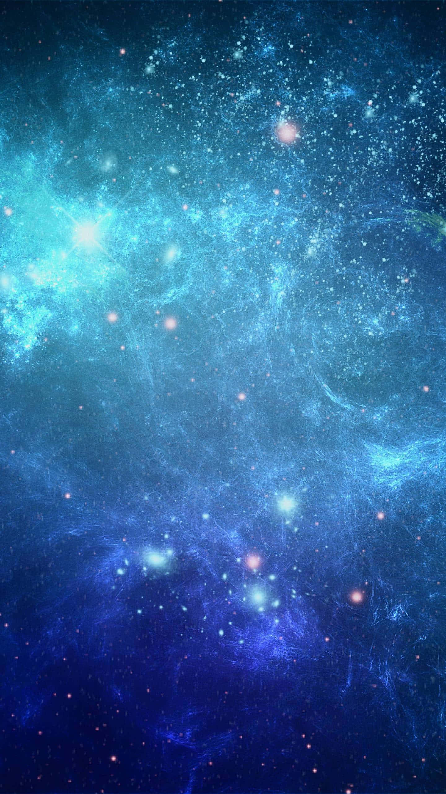 Galaxy Sky, glowing blue nebulae, scattered stars, 2K Phone Wallpaper