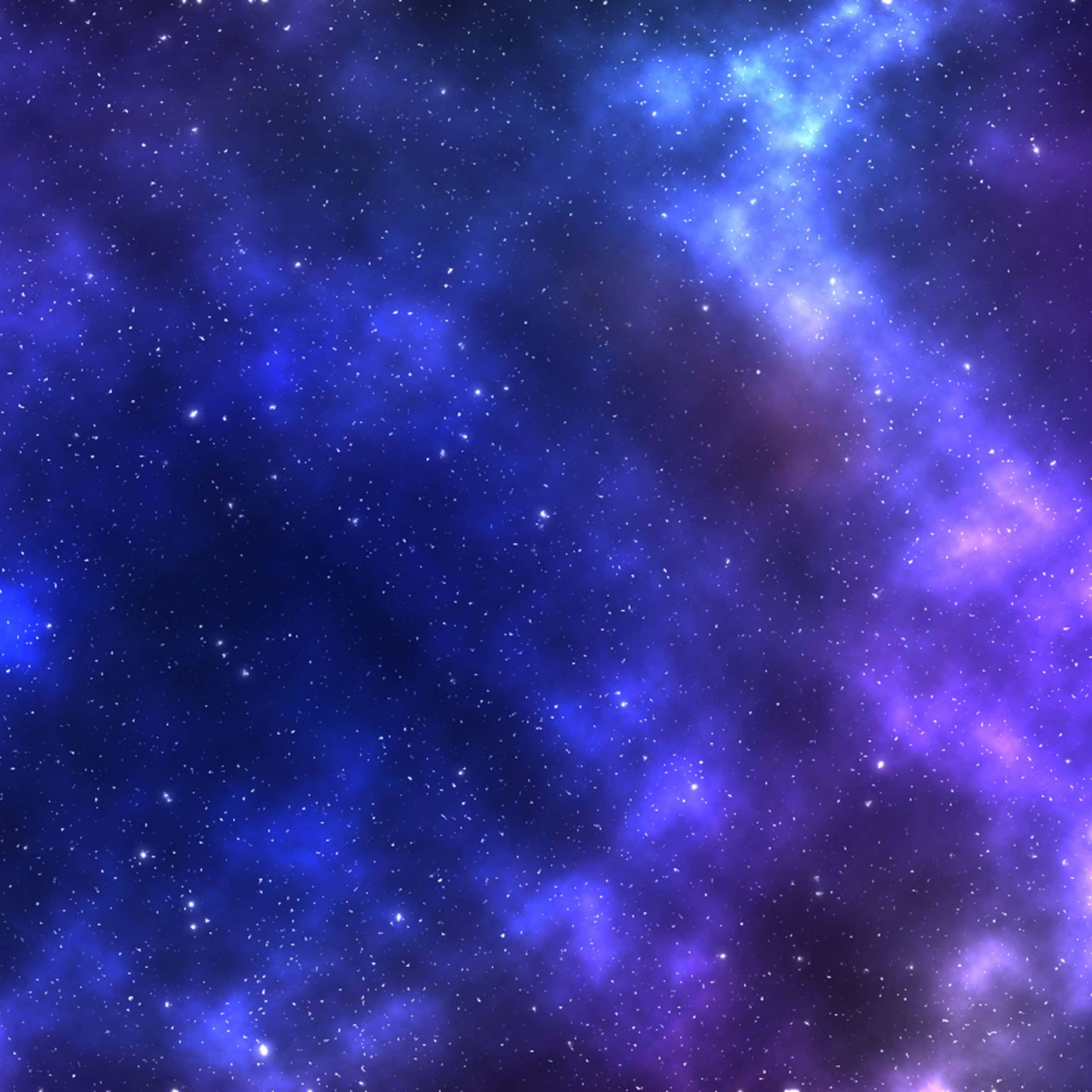 Galaxy Sky, deep dark blue night sky, glowing blue and purple nebulae, 2K Desktop Wallpaper