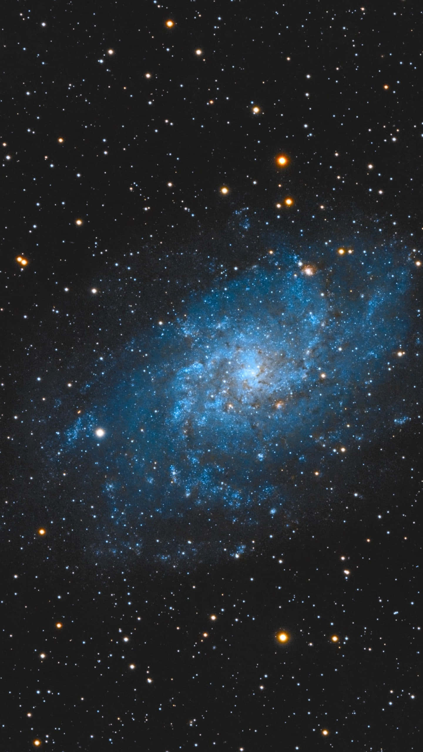 blue galaxy, spiral galaxy, blue star clusters, 2K Phone Wallpaper