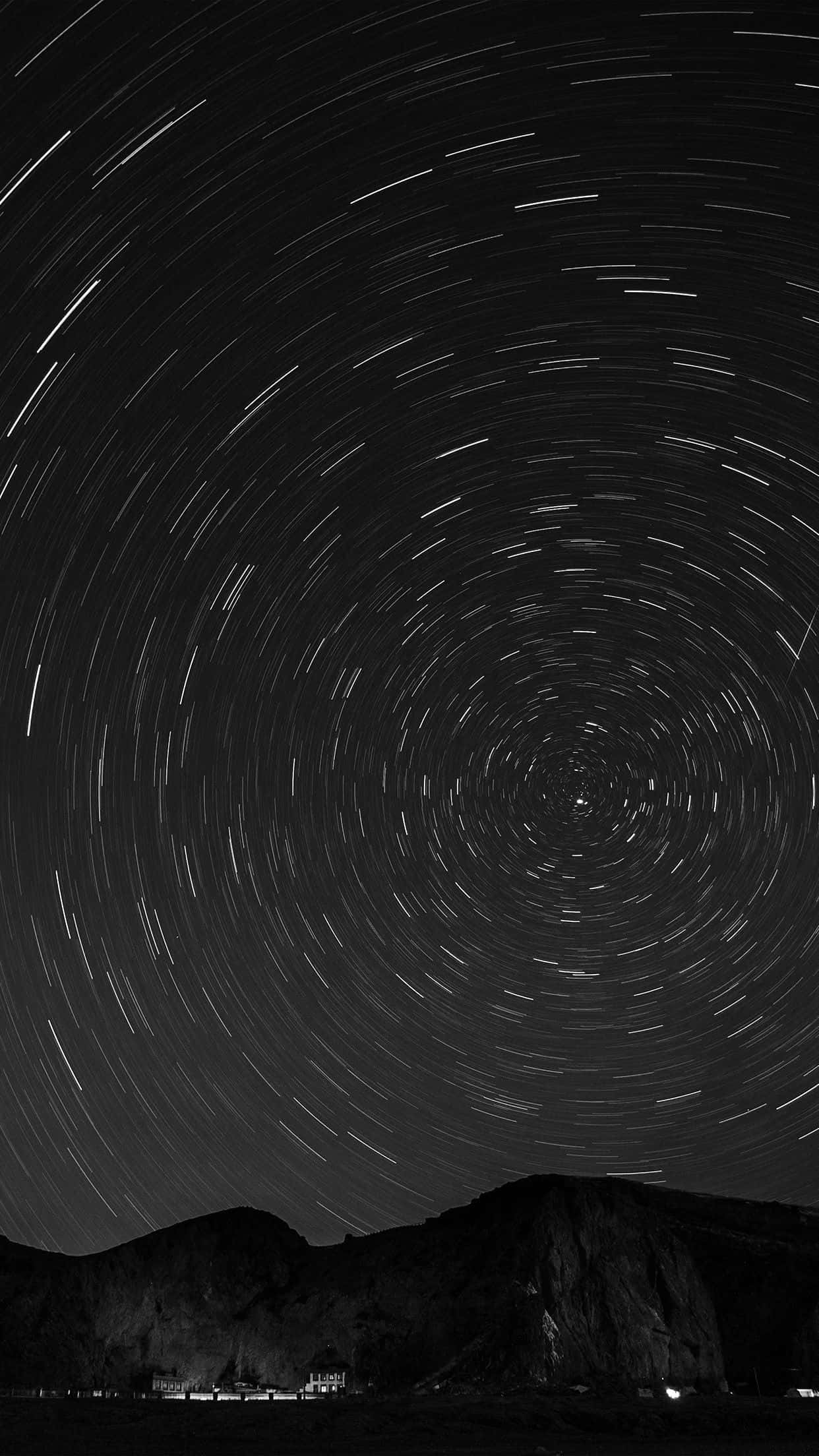 Galaxy Stars, star trails, central point, Full HD Phone Wallpaper