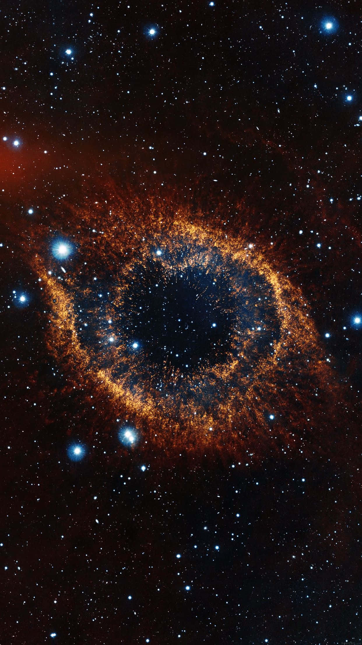 galaxy stars, cosmic nebula, fiery orange tendrils, Full HD Phone Wallpaper