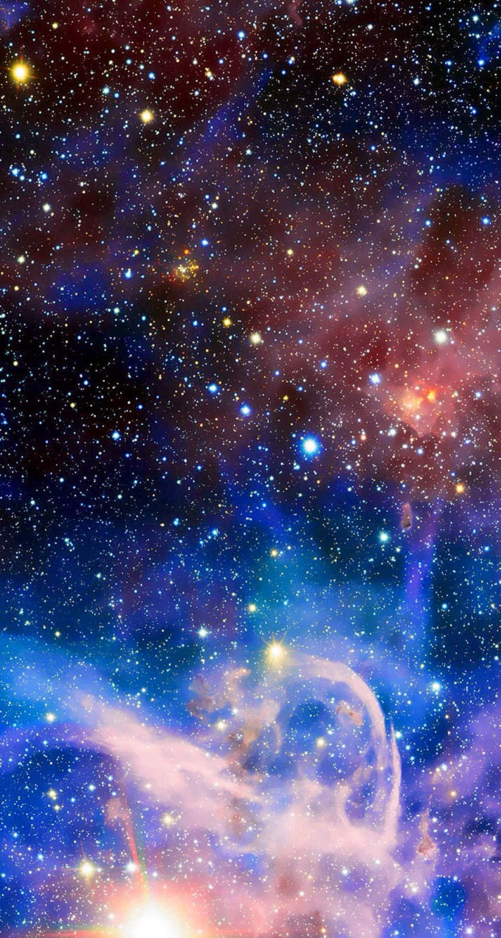 Galaxy Stars, cosmic nebula, glowing stars, Full HD Phone Wallpaper