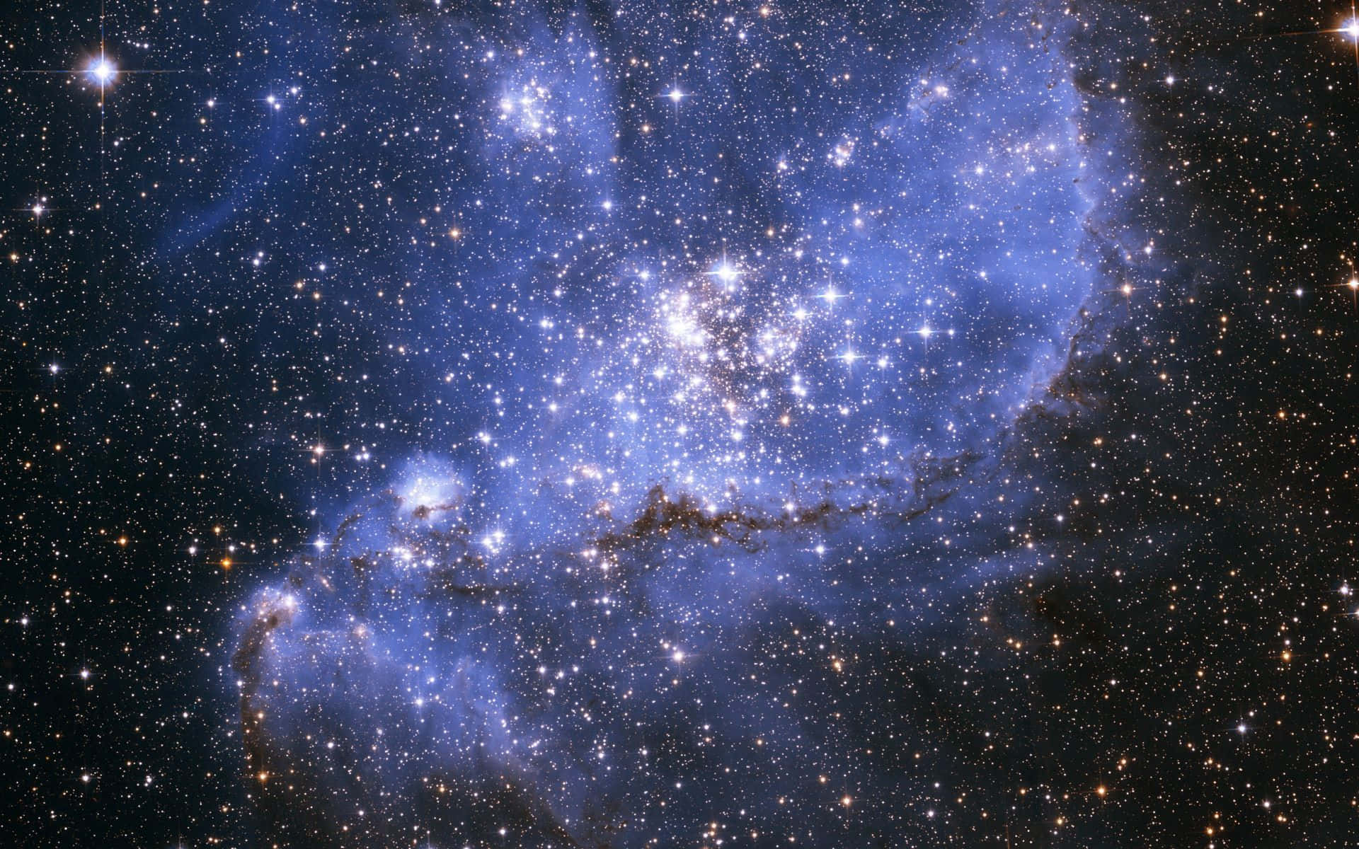 galaxy stars, glowing blue nebula, countless sparkling stars, Full HD Desktop Wallpaper