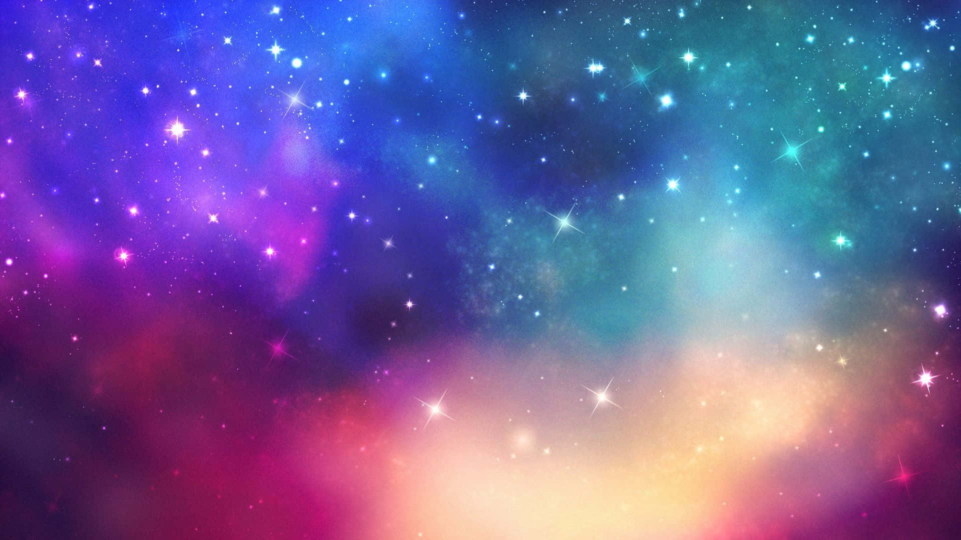 Galaxy Stars, vibrant cosmic nebula, glowing stars, Full HD Desktop Wallpaper