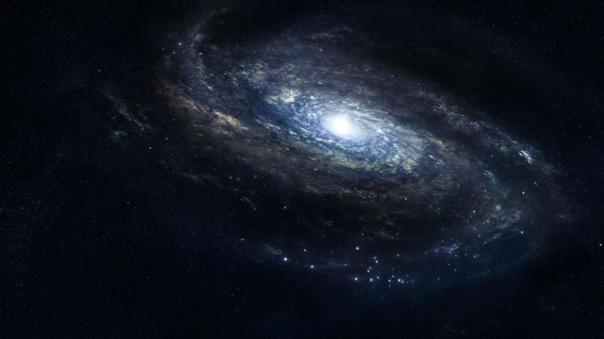 Galaxy Stars, spiral galaxy, blue and white stars, Full HD Desktop Wallpaper