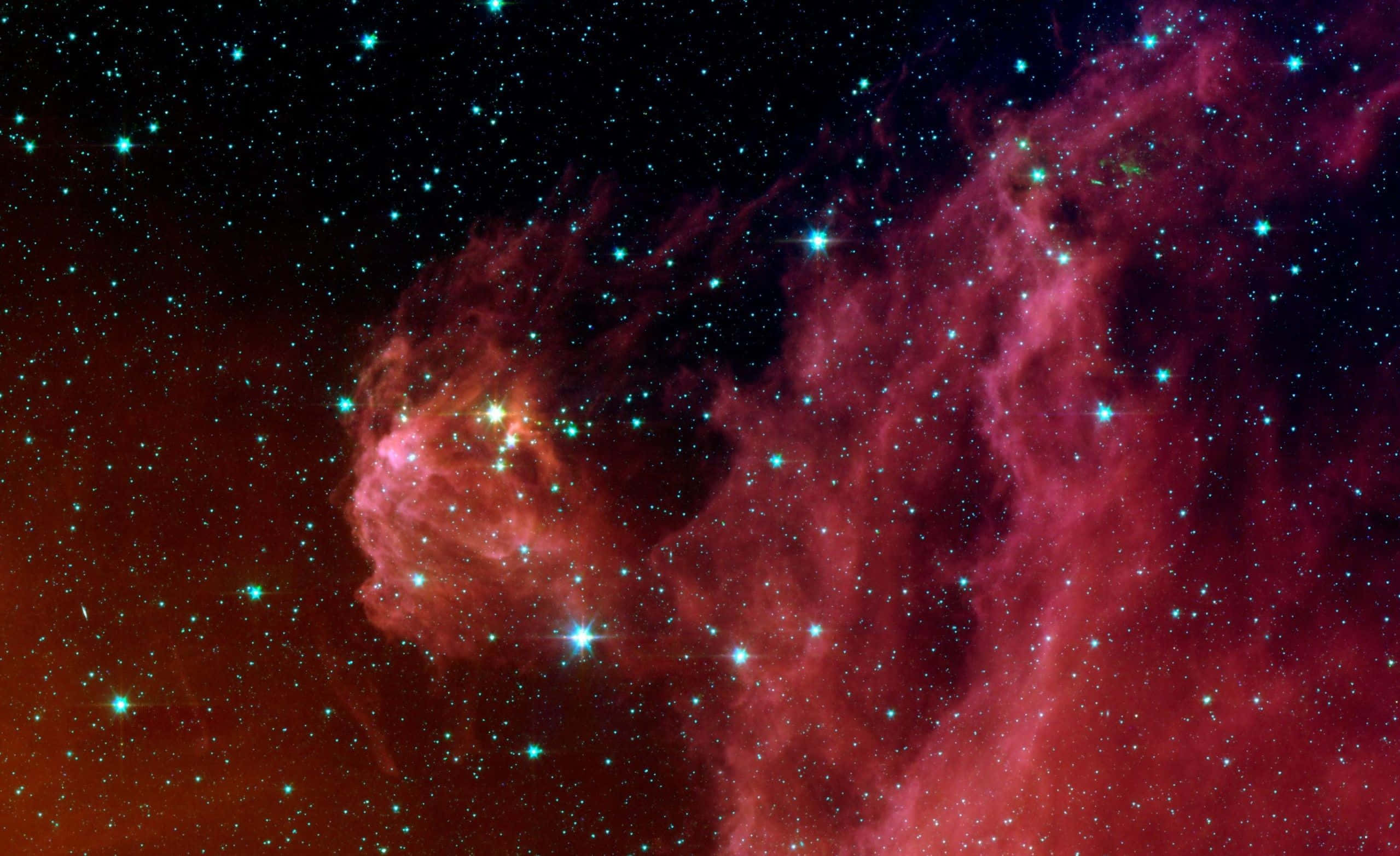 Galaxy Stars, red, teal, Full HD Desktop Wallpaper