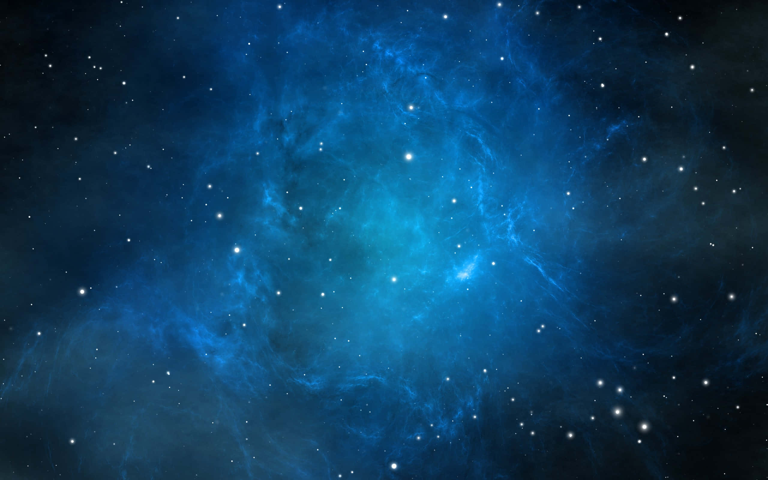 Galaxy Stars, cosmic nebula, vibrant blue hues, 2K Desktop Wallpaper