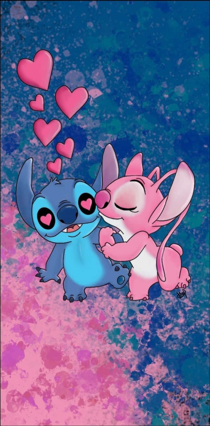 Stitch, Angel, galaxy background, HD Phone Wallpaper