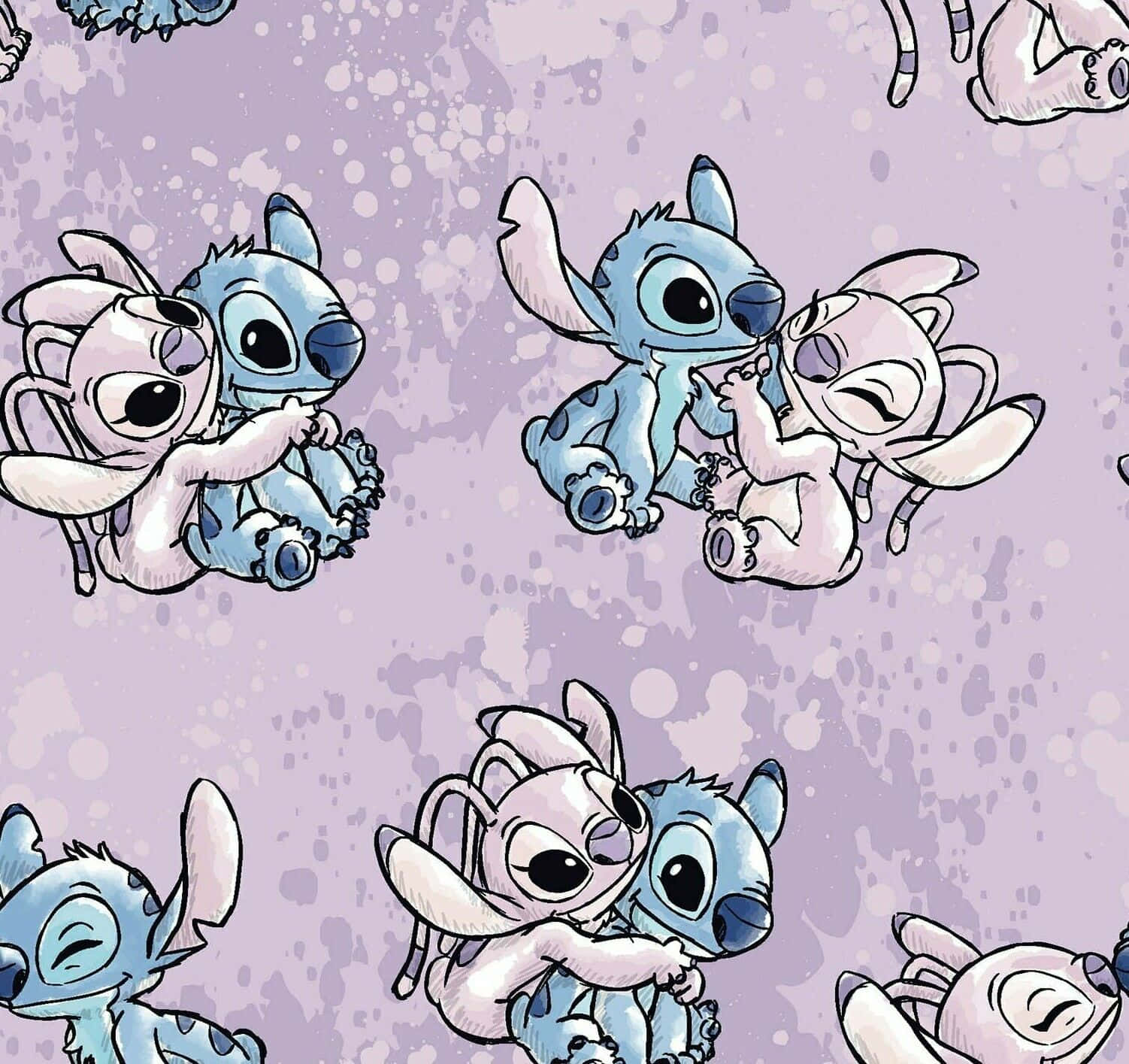 Stitch, Angel, blue and white, HD Desktop Wallpaper