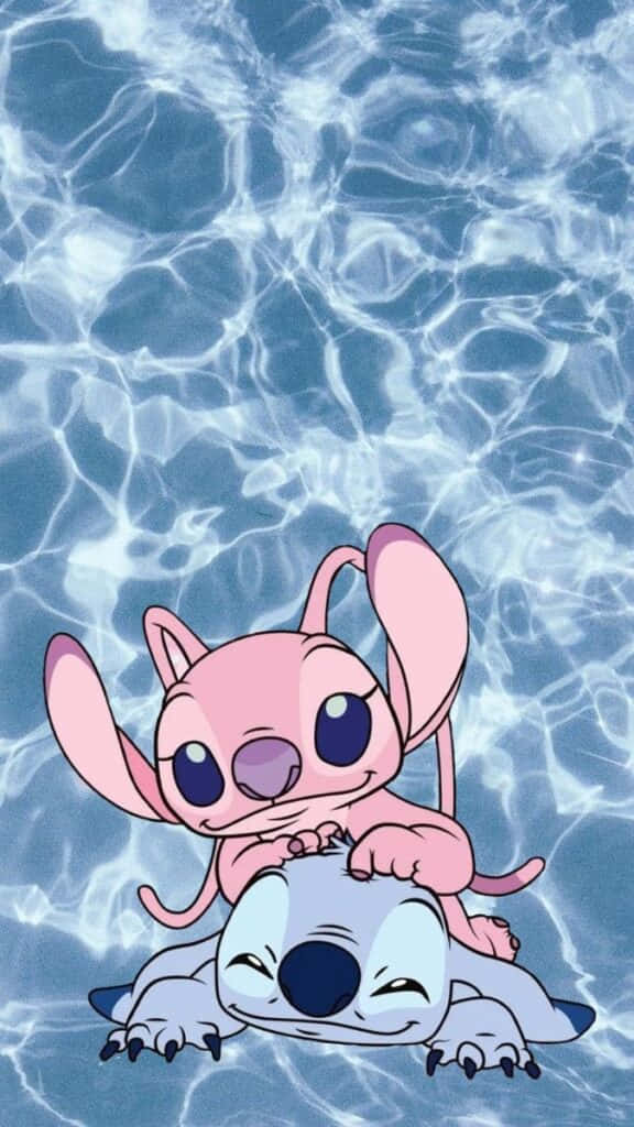Stitch, Angel, pink alien, SD Phone Wallpaper