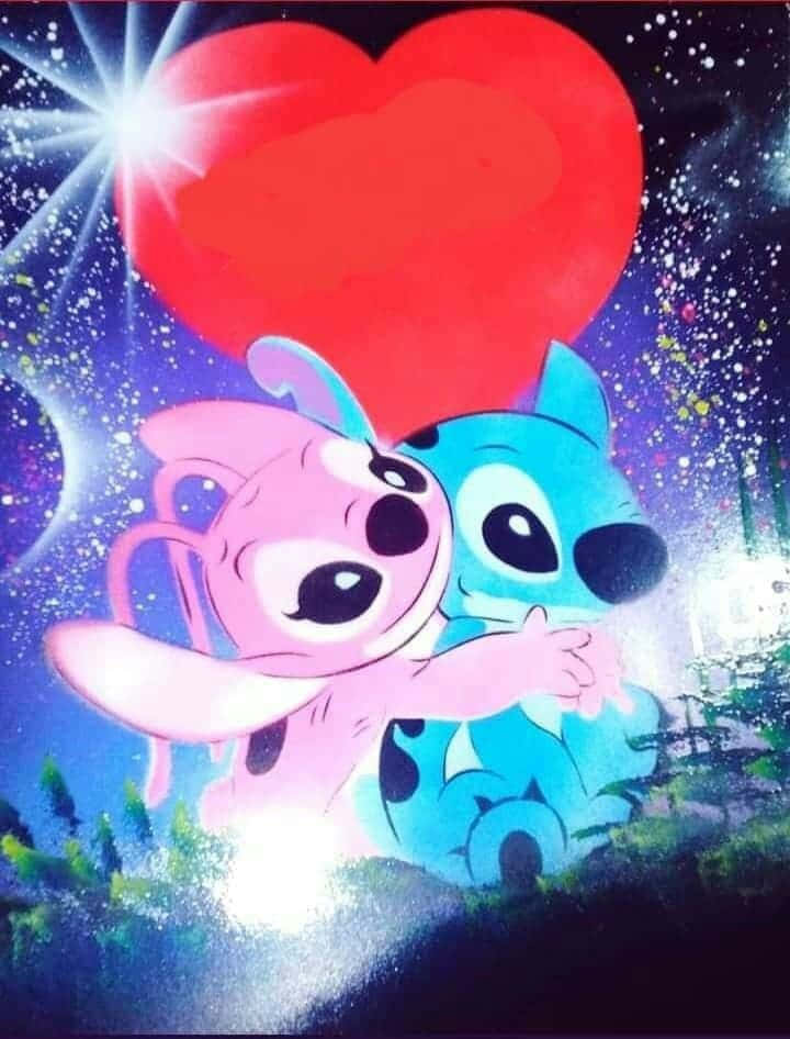 Stitch, Angel, heart, SD Phone Wallpaper