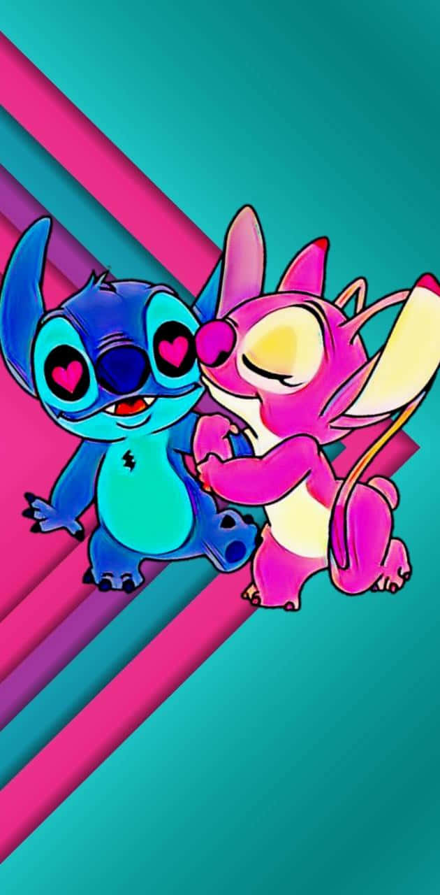 Stitch, Angel, heart eyes, HD Phone Wallpaper