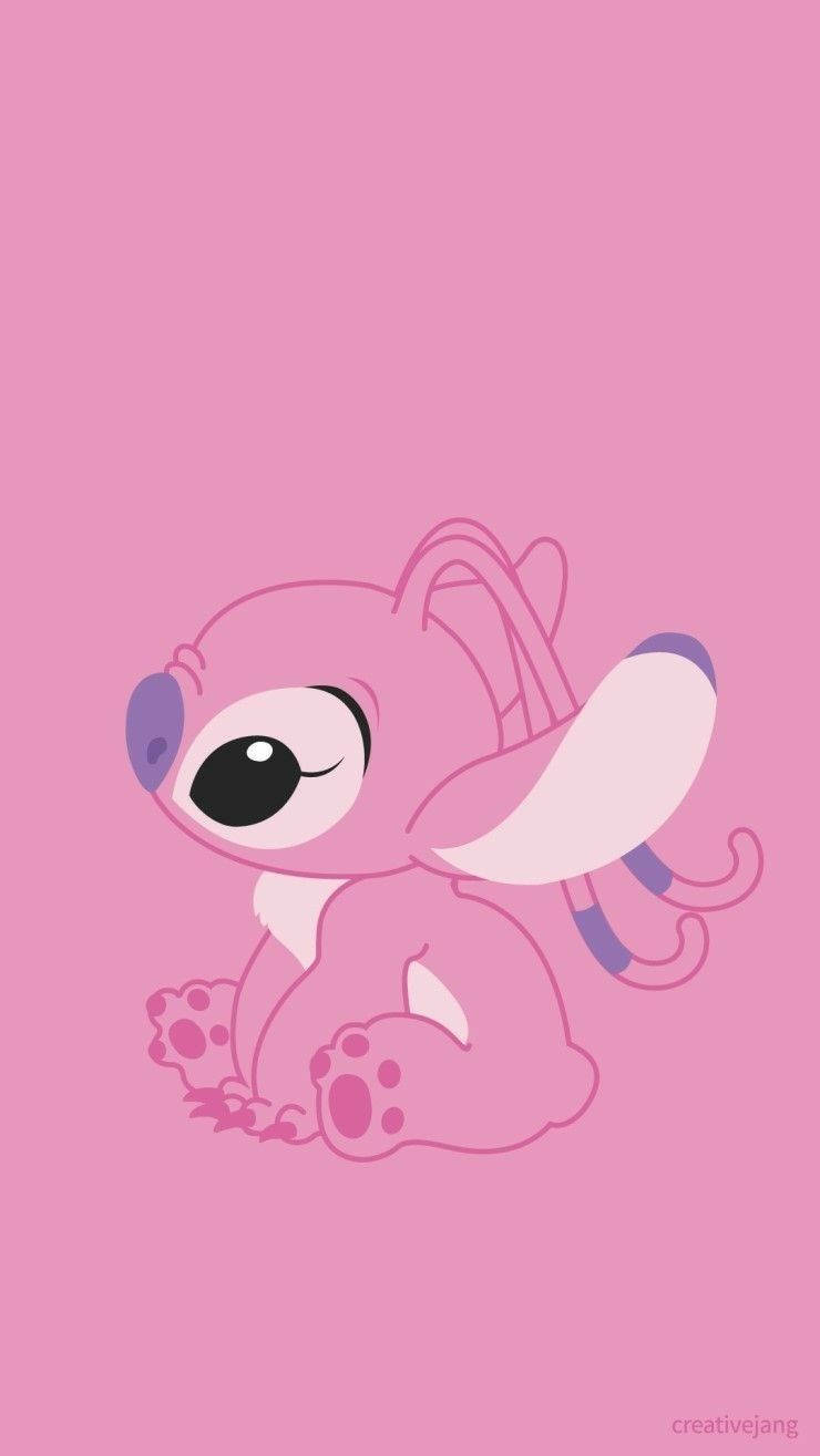 Stitch, Angel, pink cartoon alien, HD Phone Wallpaper