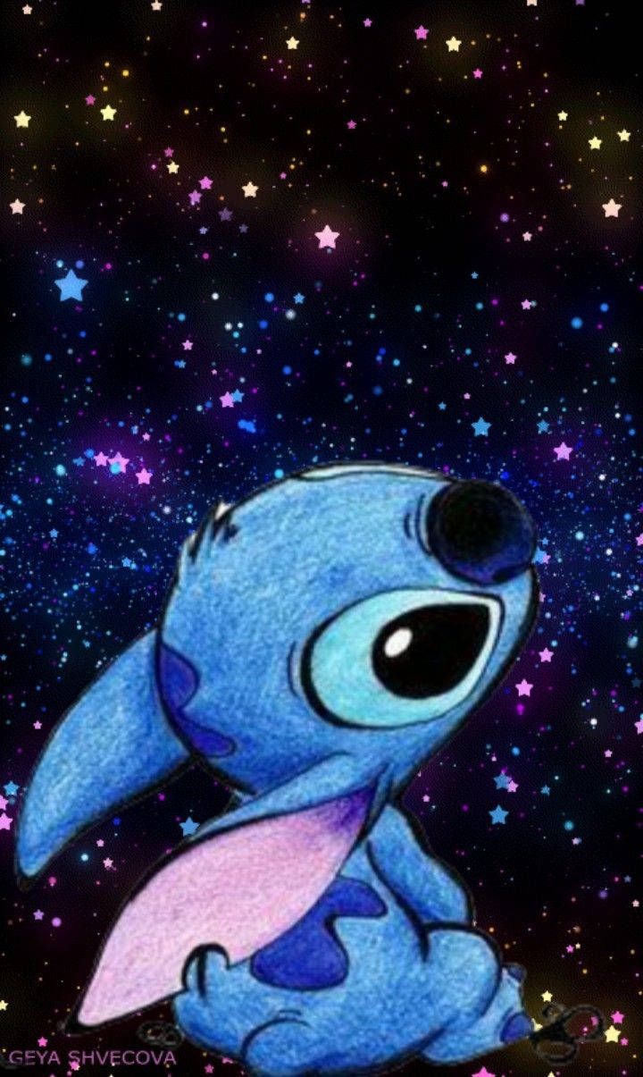 Stitch, Galaxy, starry night sky, SD Phone Wallpaper