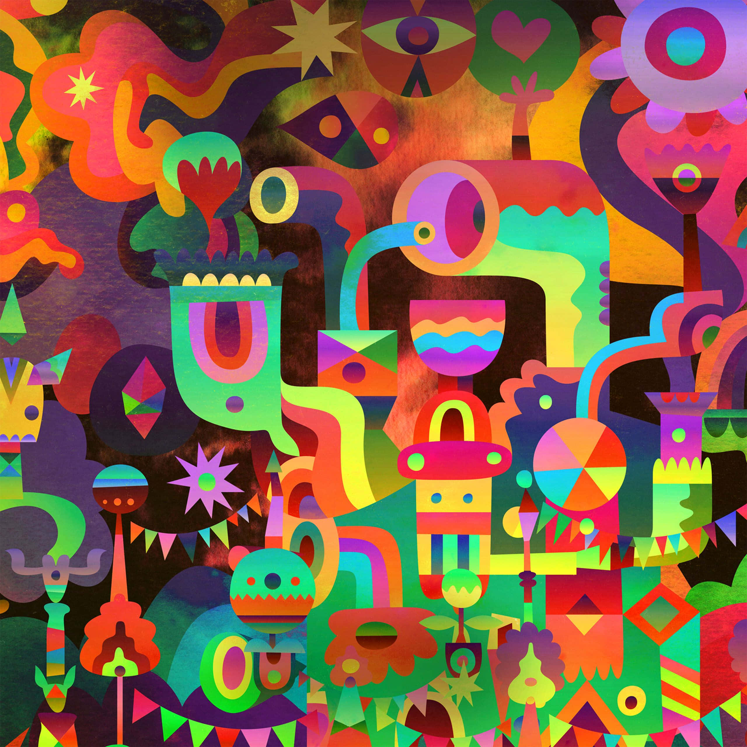 Galaxy Tab, 2560 x 2560, abstract shapes, 2K Desktop Wallpaper