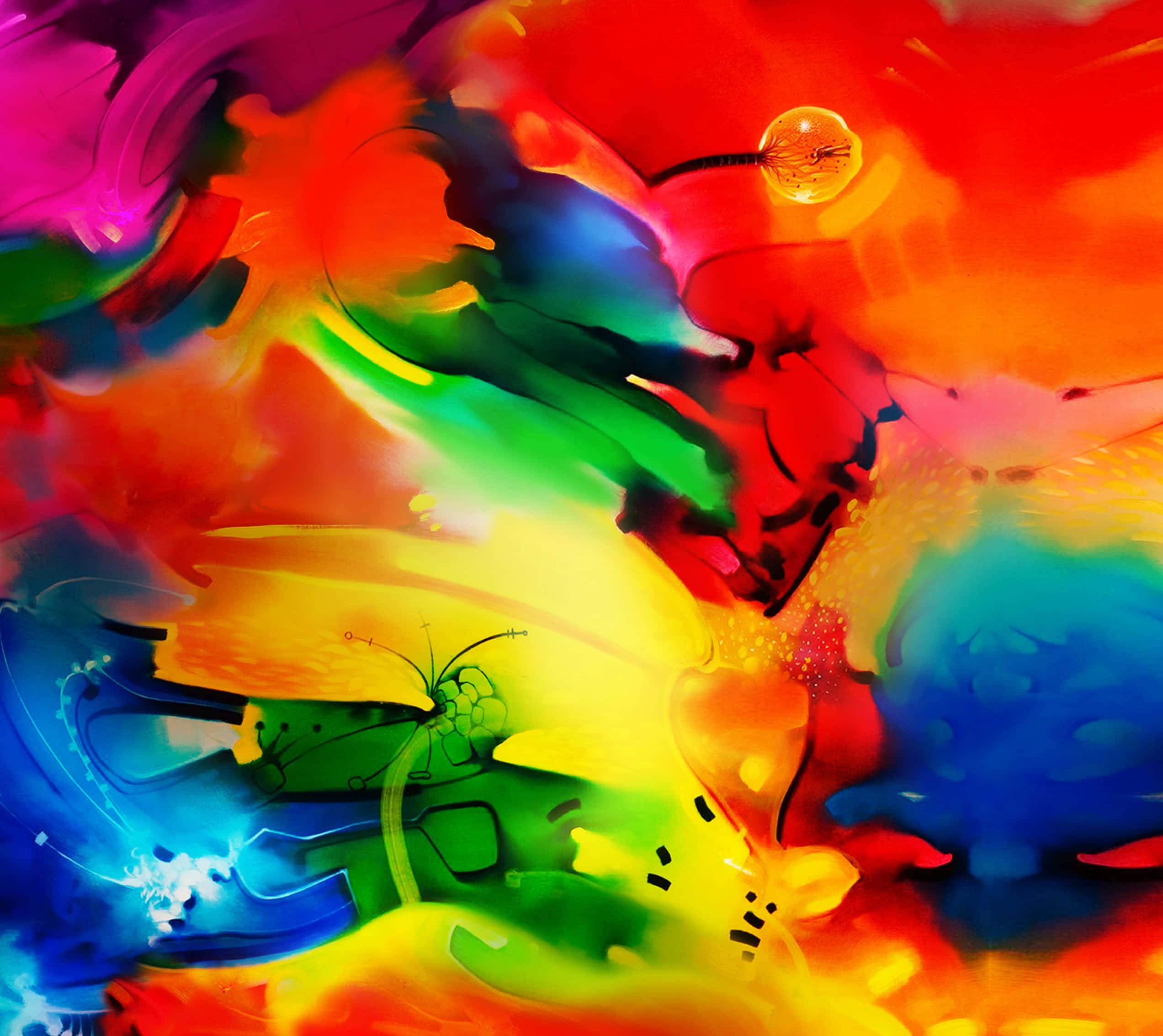 Galaxy Tab, red, orange, Full HD Desktop Wallpaper