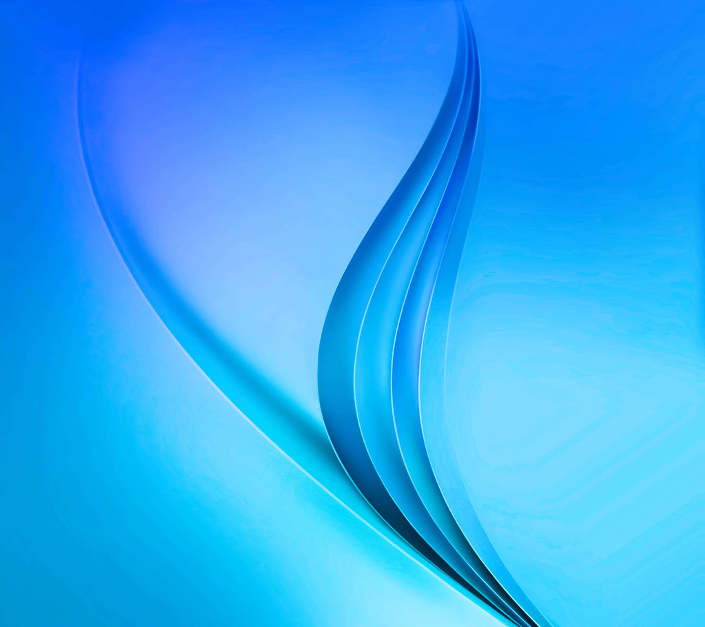 Galaxy Tab, blue abstract curves, gradient sky-blue background, 2K Desktop Wallpaper