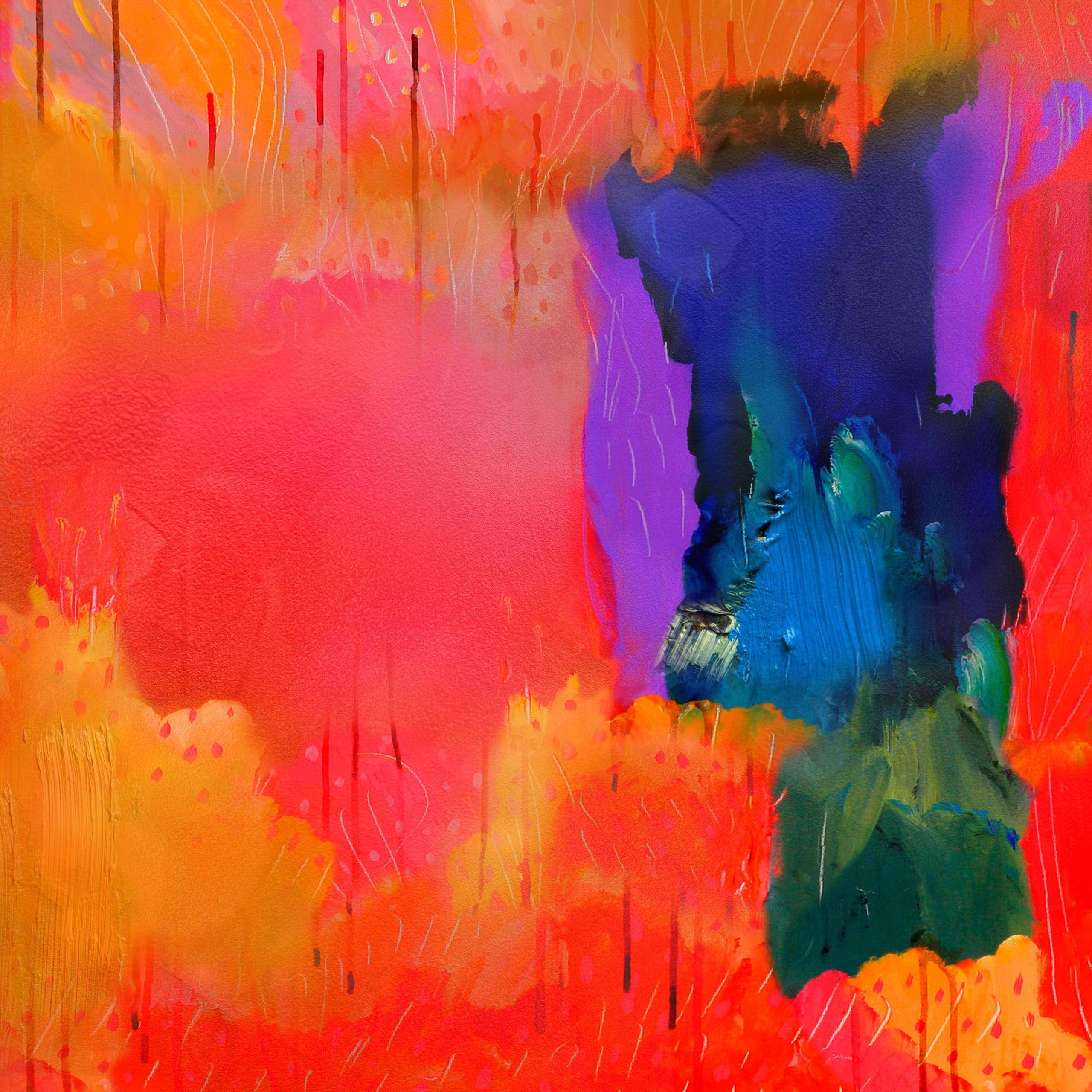 Galaxy Tablet, orange, pink, 2K Desktop Wallpaper