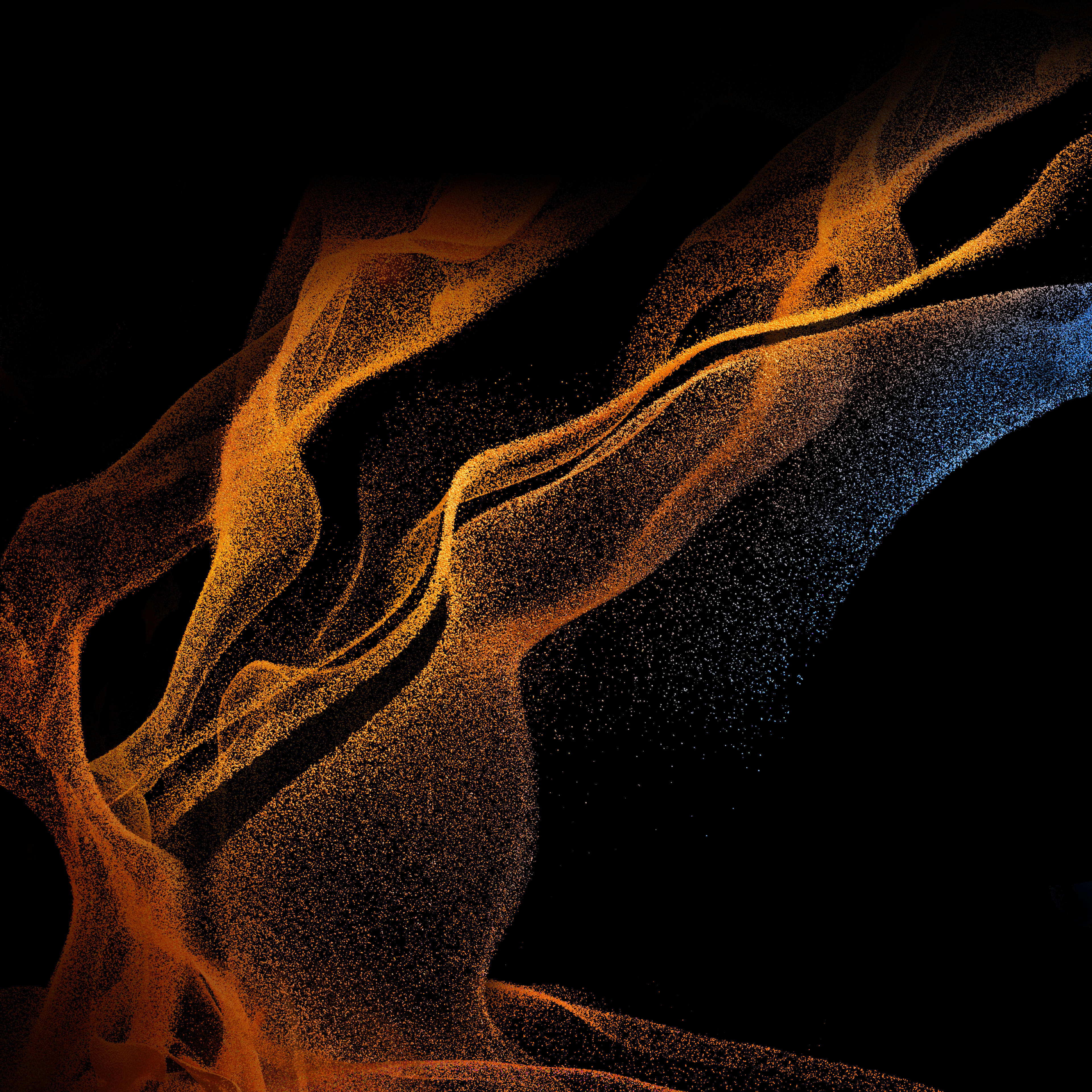 Galaxy Tablet, golden, blue, 4K Desktop Wallpaper