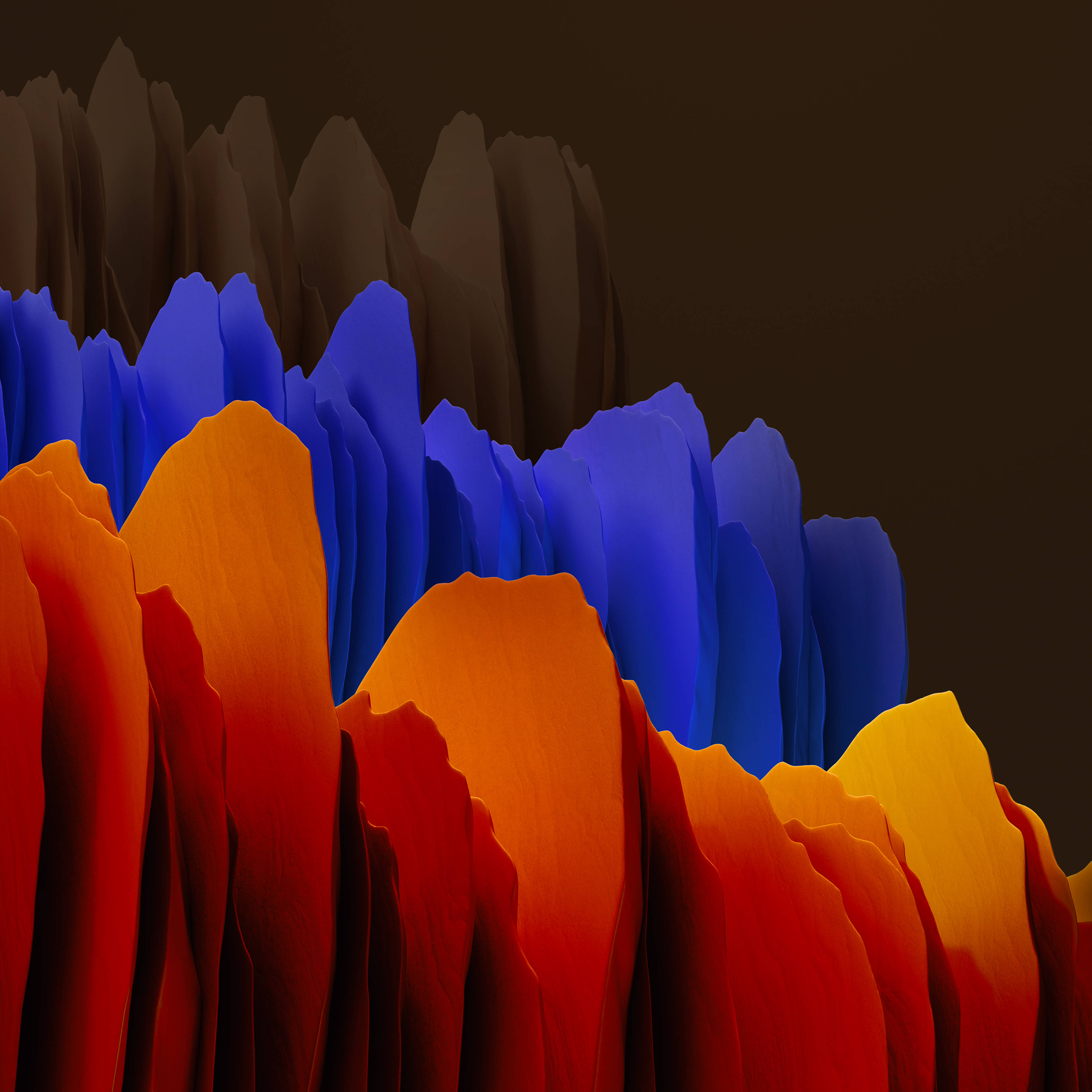 Galaxy Tablet, fiery orange, electric blue, 4K Desktop Wallpaper