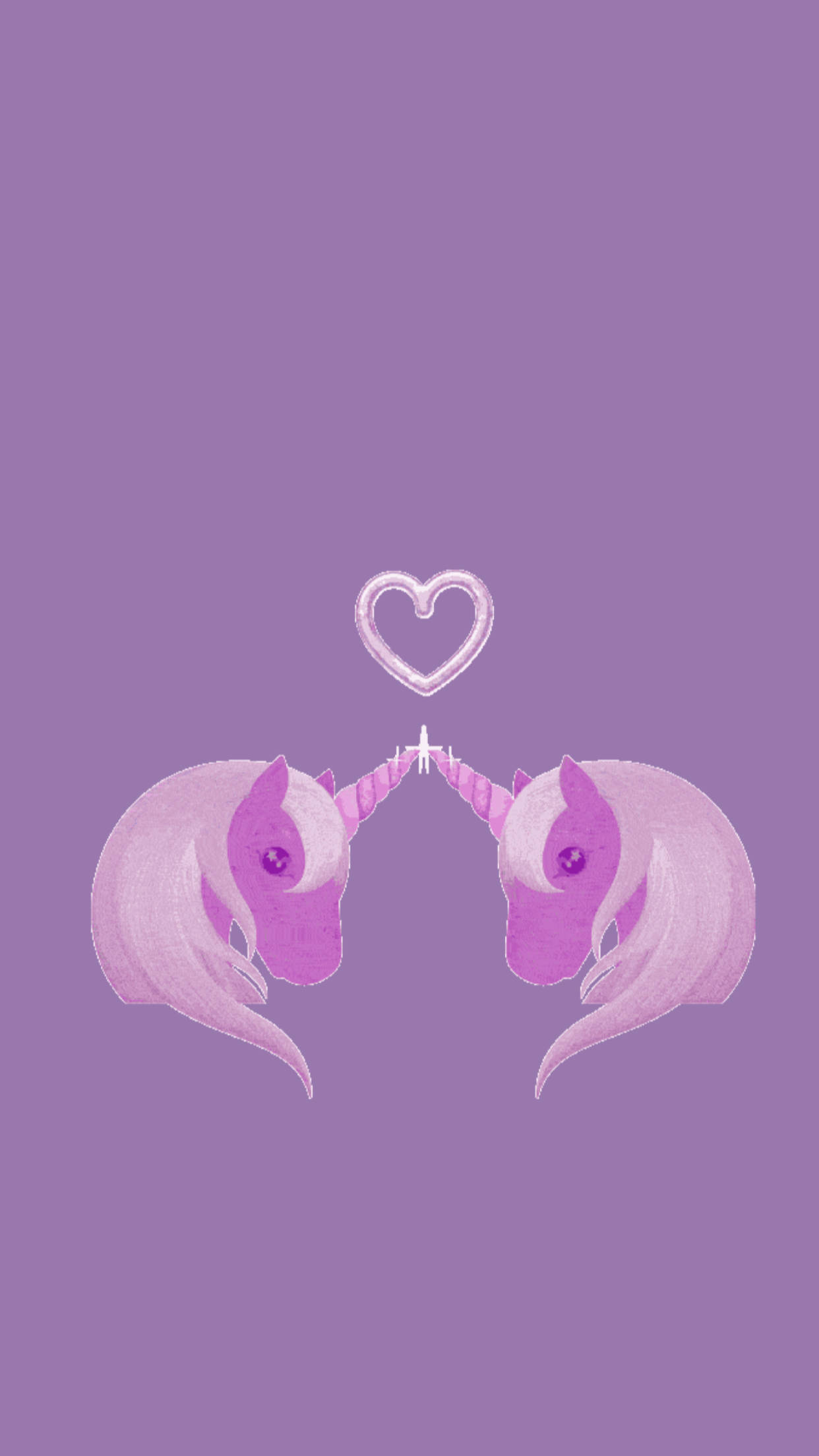 Galaxy Unicorn, pink unicorns, glowing heart, Full HD Phone Wallpaper