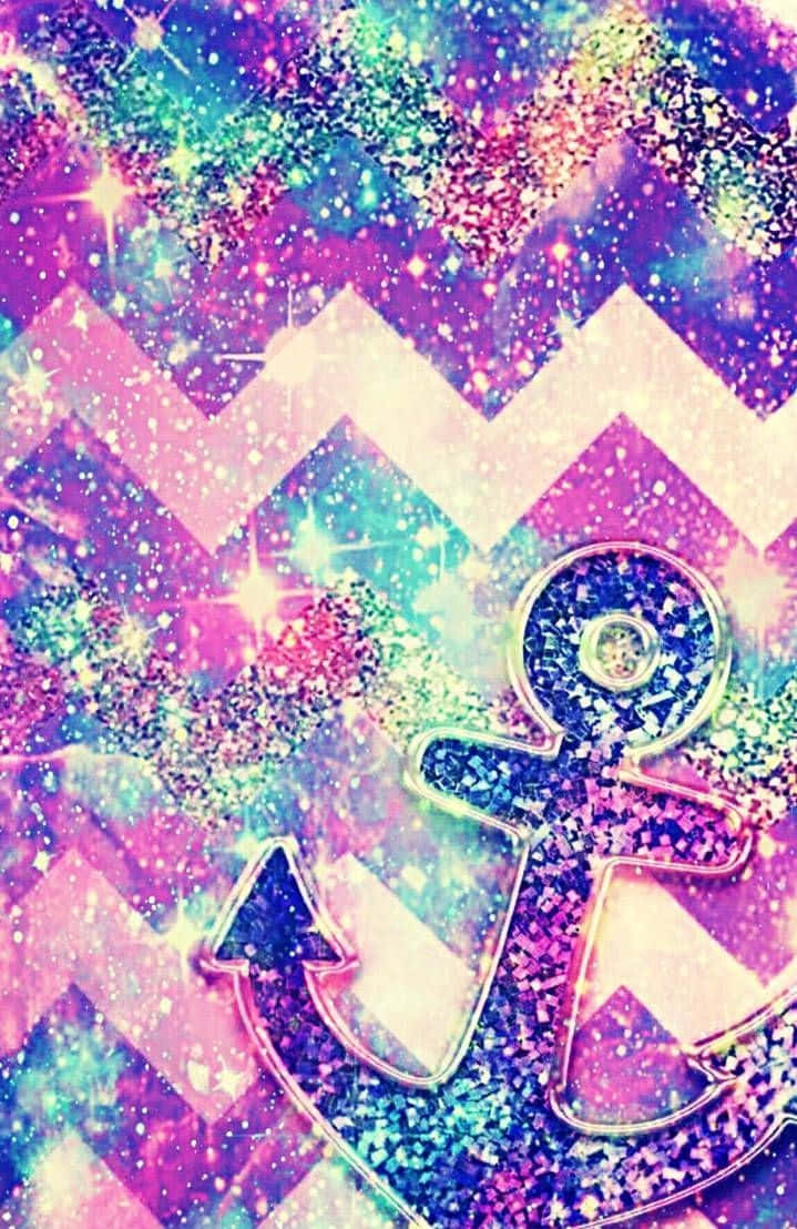 glitter galaxy, cosmic chevron, neon stars, SD Phone Wallpaper