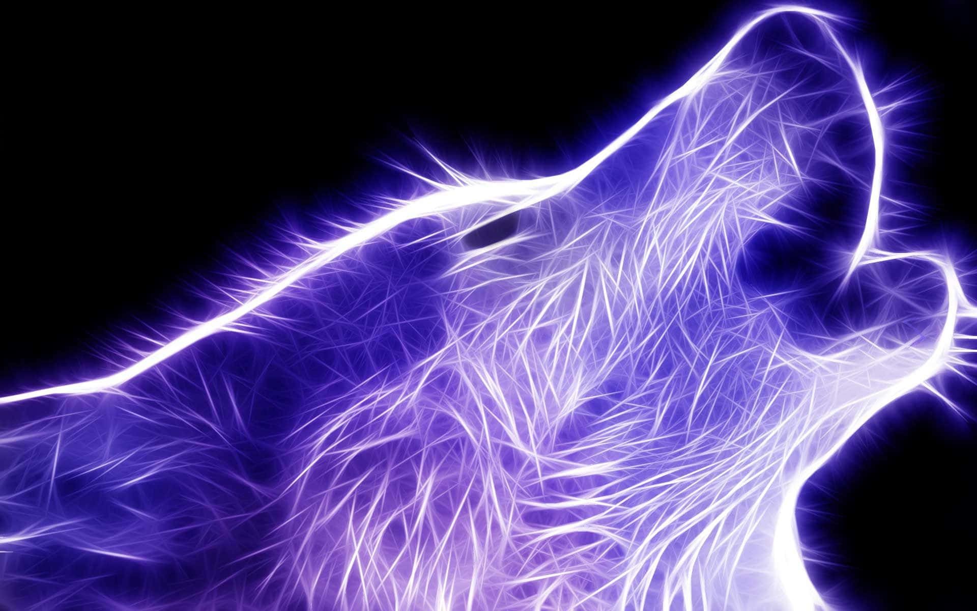 Galaxy Wolves, electric blue, neon filaments, Full HD Desktop Wallpaper