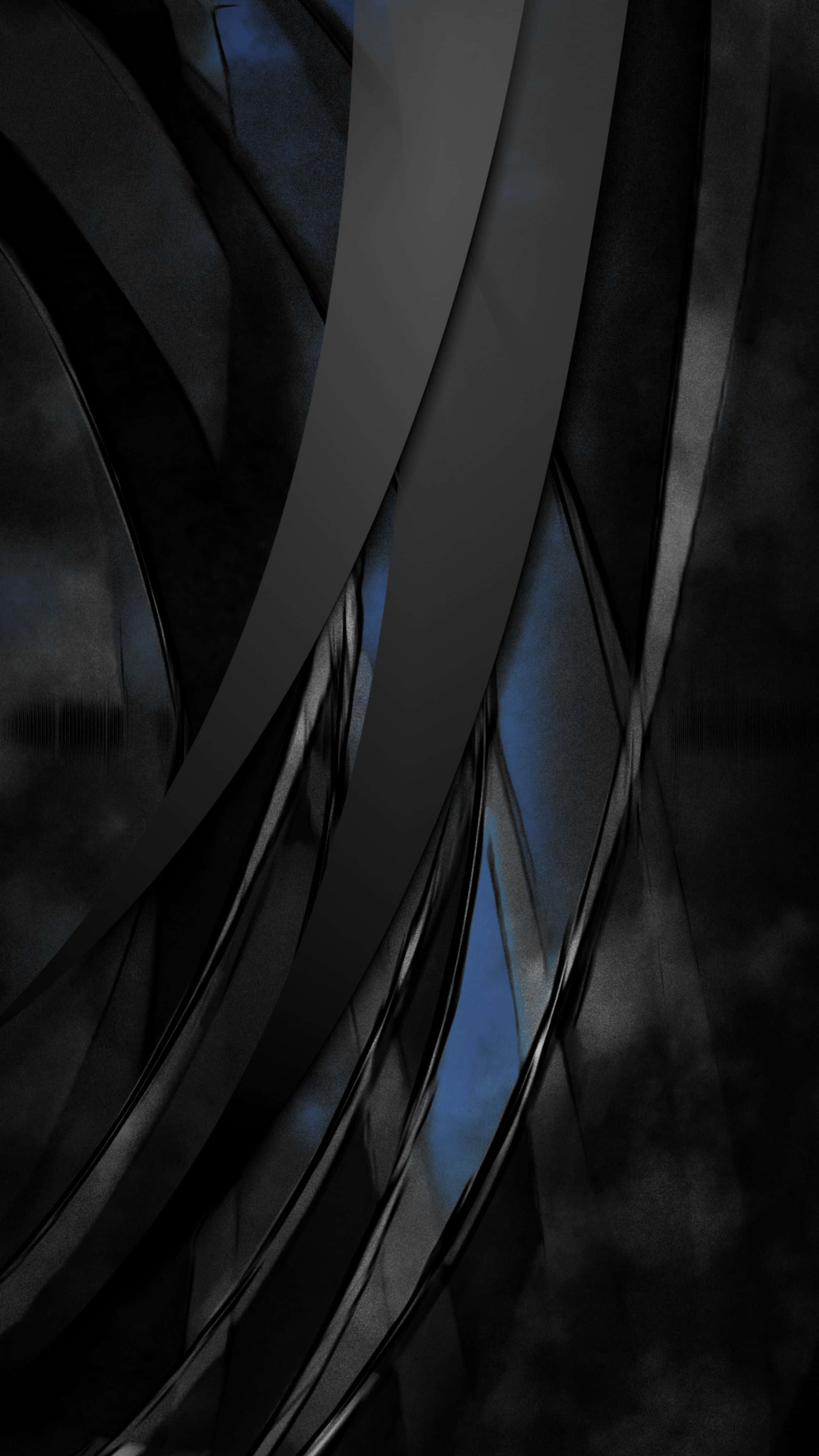 Galaxy Z Flip 7, dark gray, blue highlights, 4K Phone Wallpaper