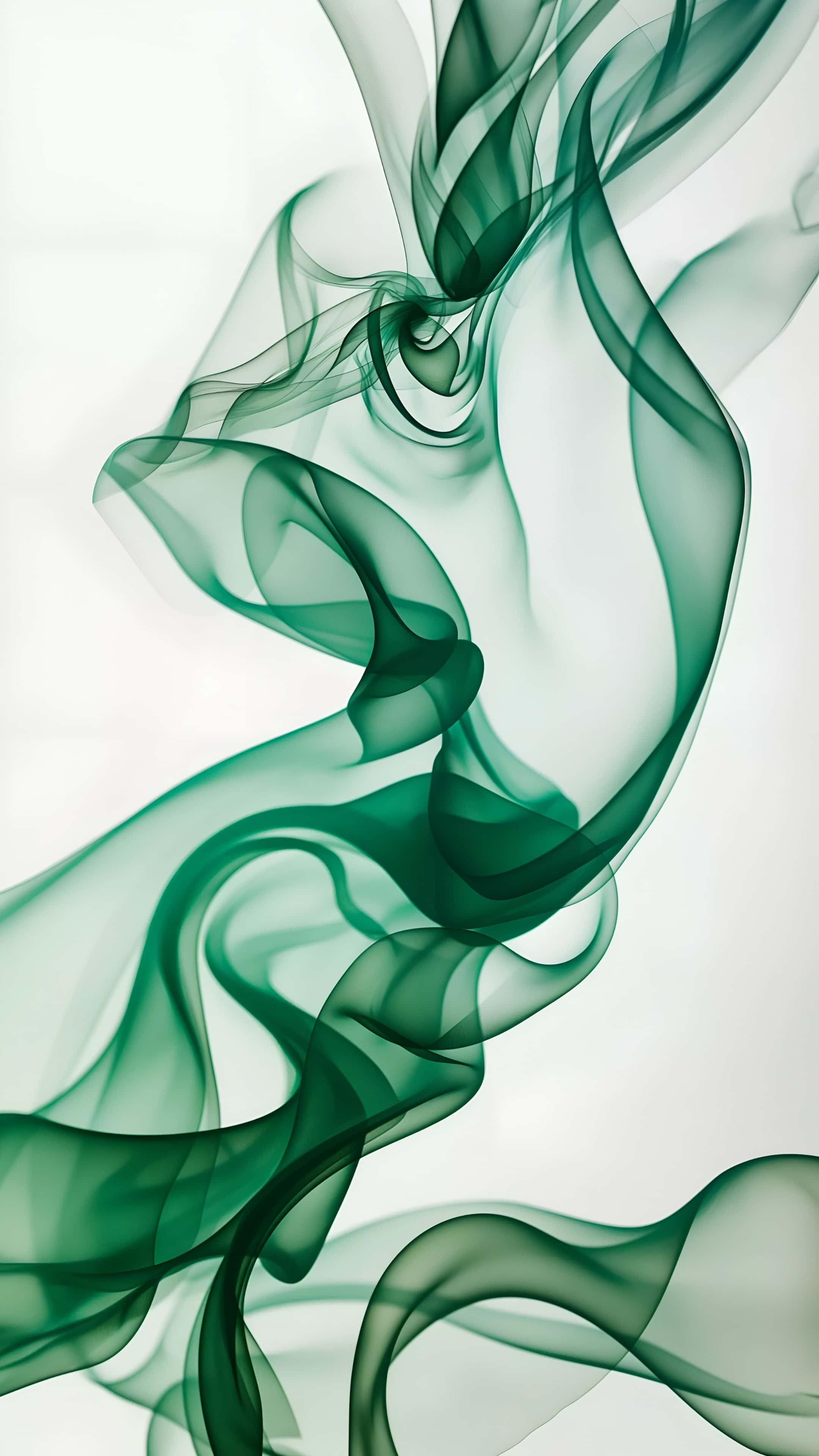 Galaxy Z Flip 7, emerald green, smoke swirls, 4K Phone Wallpaper