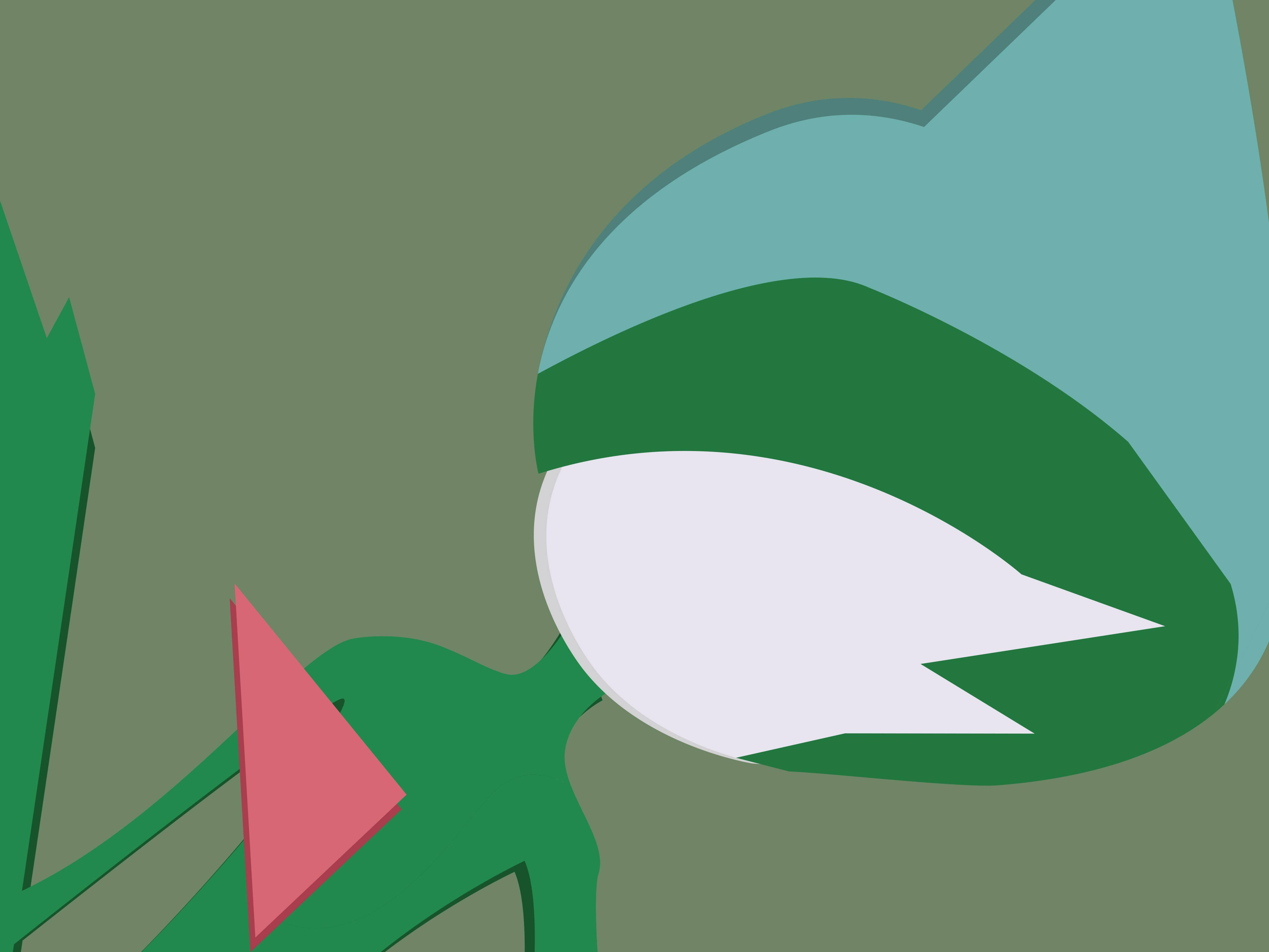Gallade, green, teal, 4K Desktop Wallpaper