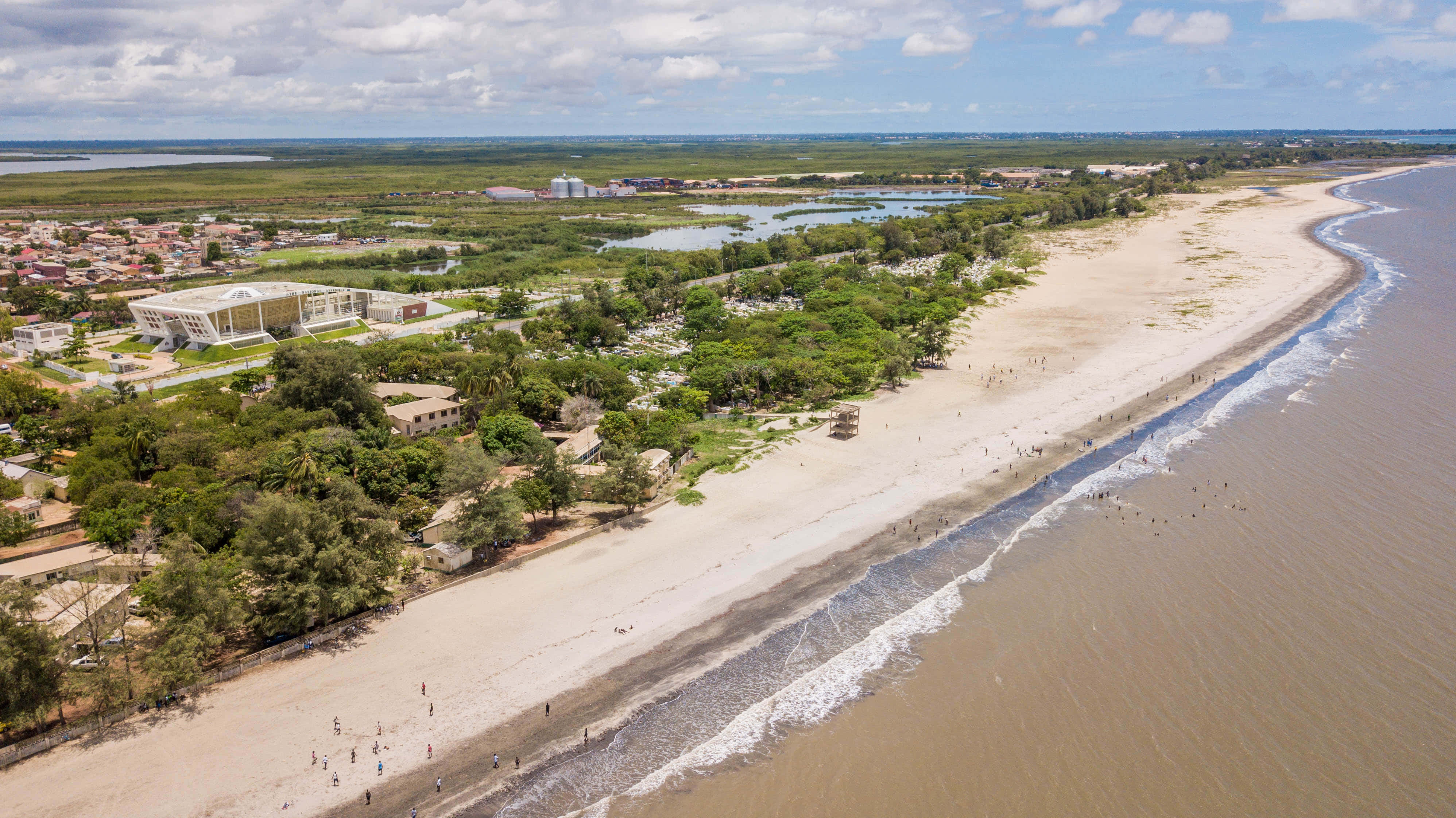 Banjul, Gambia, aerial view, 4K Desktop Wallpaper