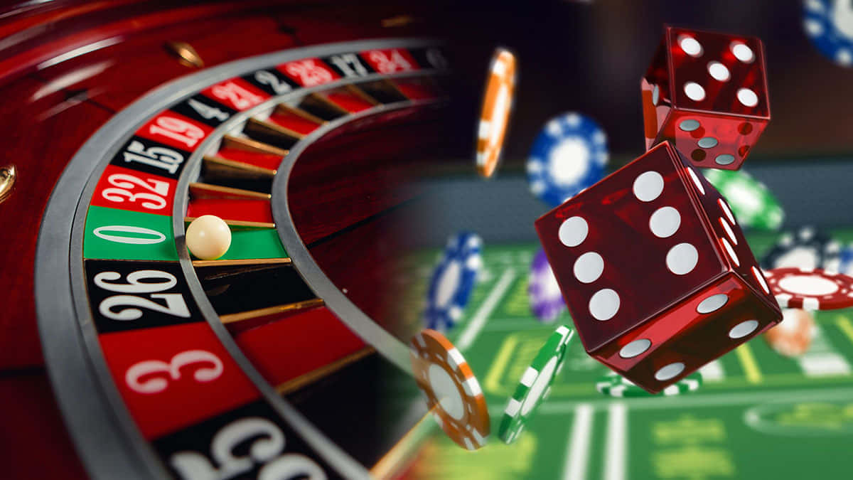 roulette wheel, red and black numbered slots, white ball, SD Desktop Wallpaper