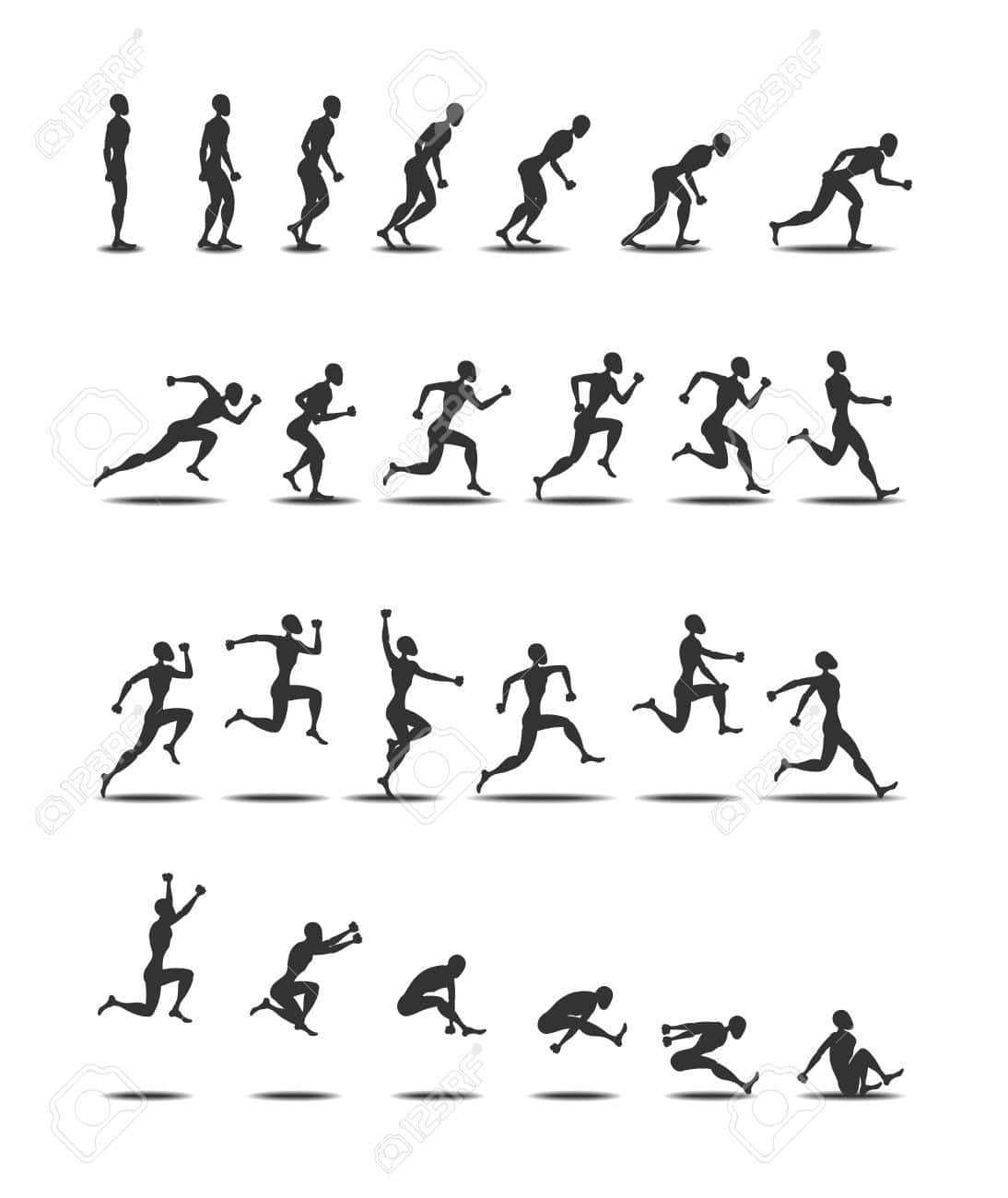 game animation, runner, black silhouettes, HD Phone Wallpaper