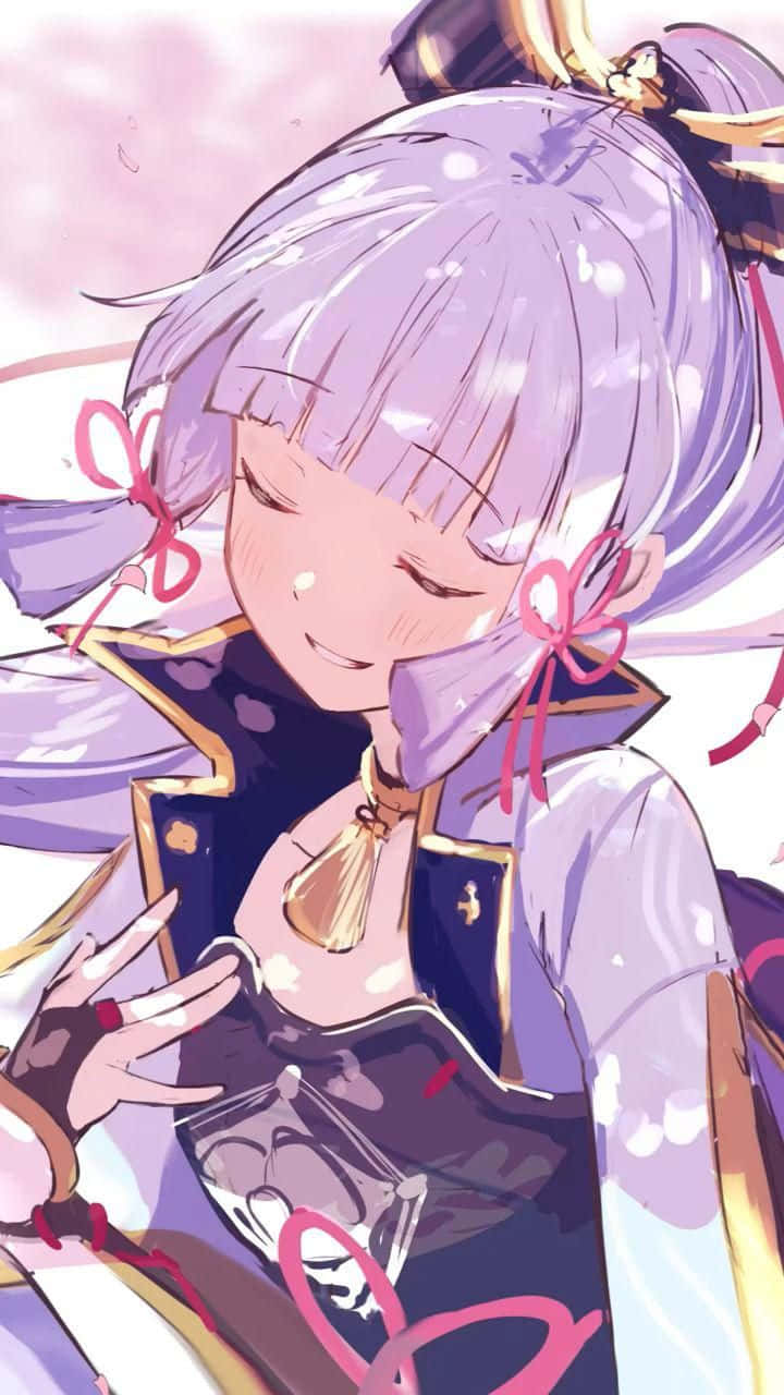 anime girl, lavender hair, pigtails, HD Phone Wallpaper