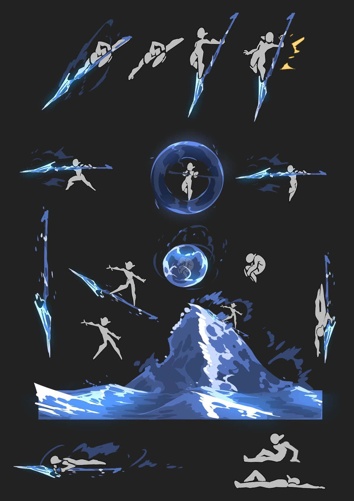 Game Animation, blue and white illustration, surfer, HD Phone Wallpaper