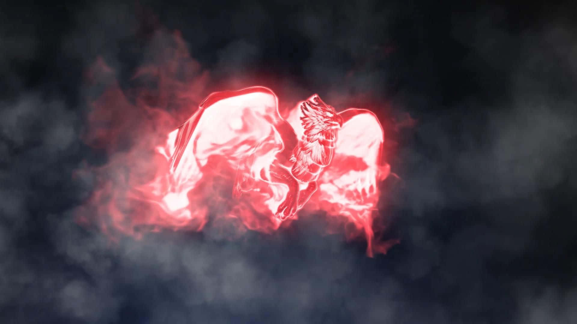 game animation, glowing red demonic creature, wings, Full HD Desktop Wallpaper