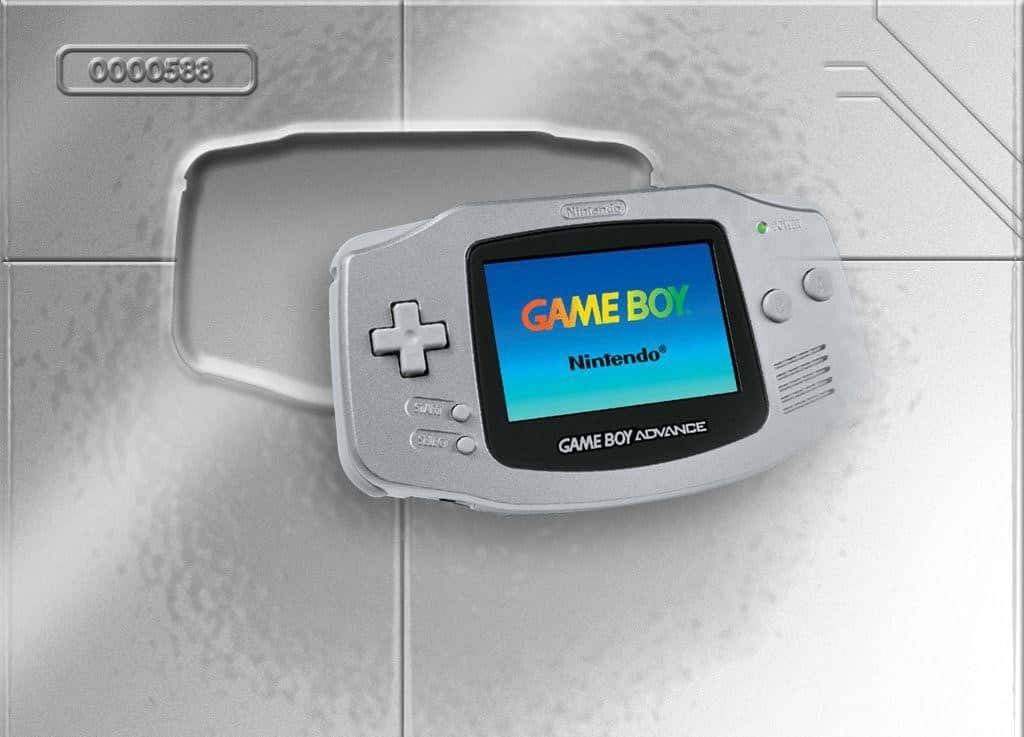 Game Boy Advance, silver, metallic recessed slot, SD Desktop Wallpaper