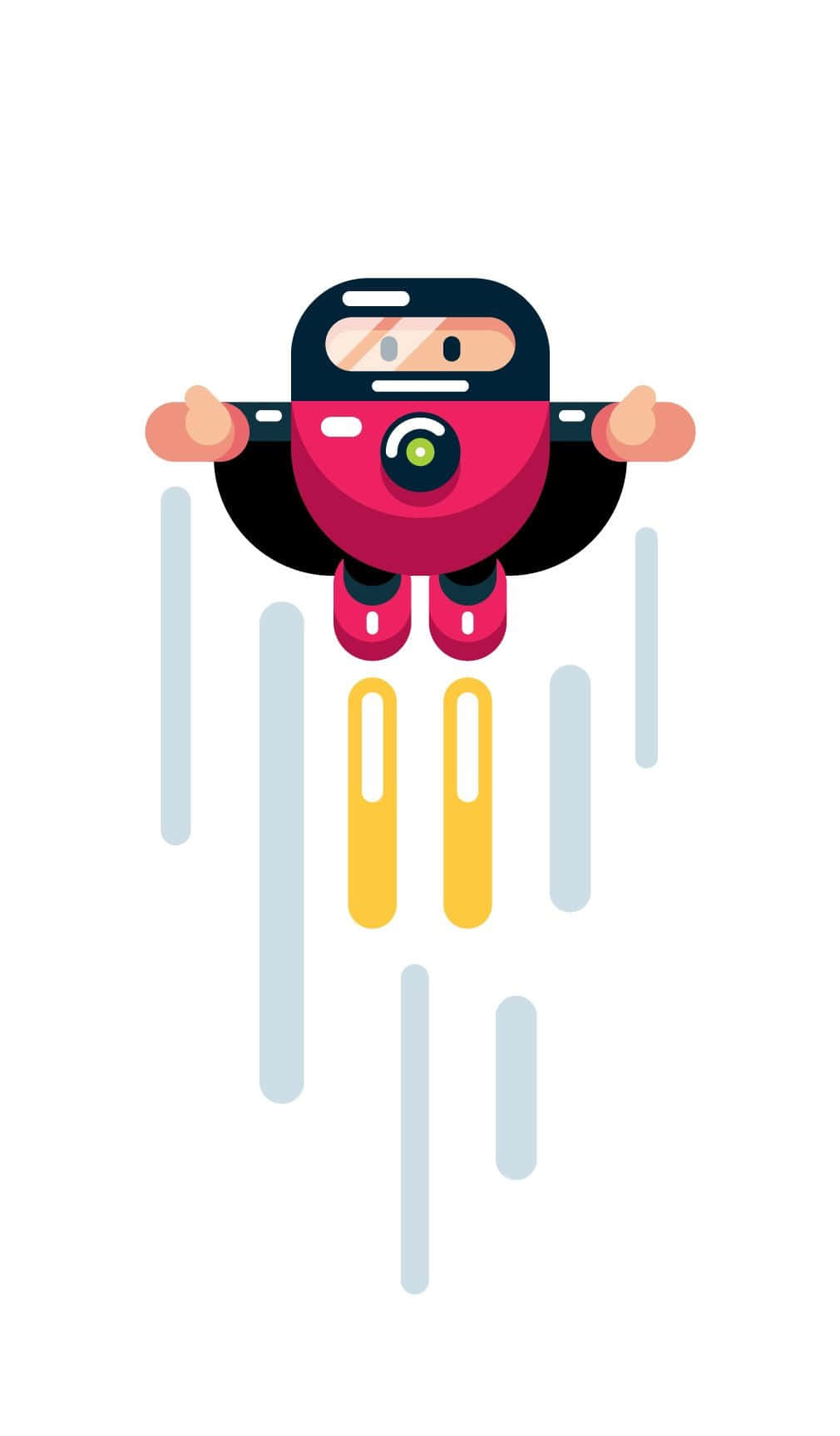 red helmet, black suit, yellow thrusters, HD Phone Wallpaper