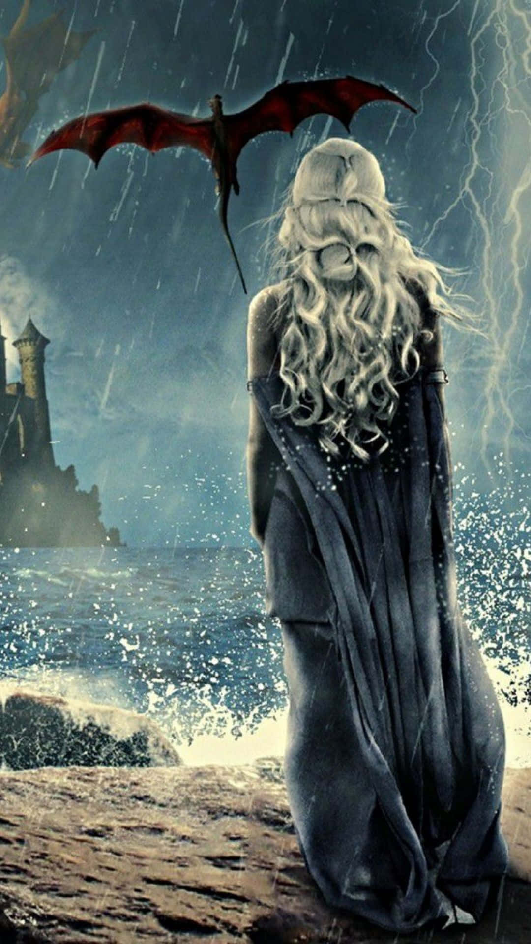 Game Of Thrones, iPhone, red dragon, Full HD Phone Wallpaper